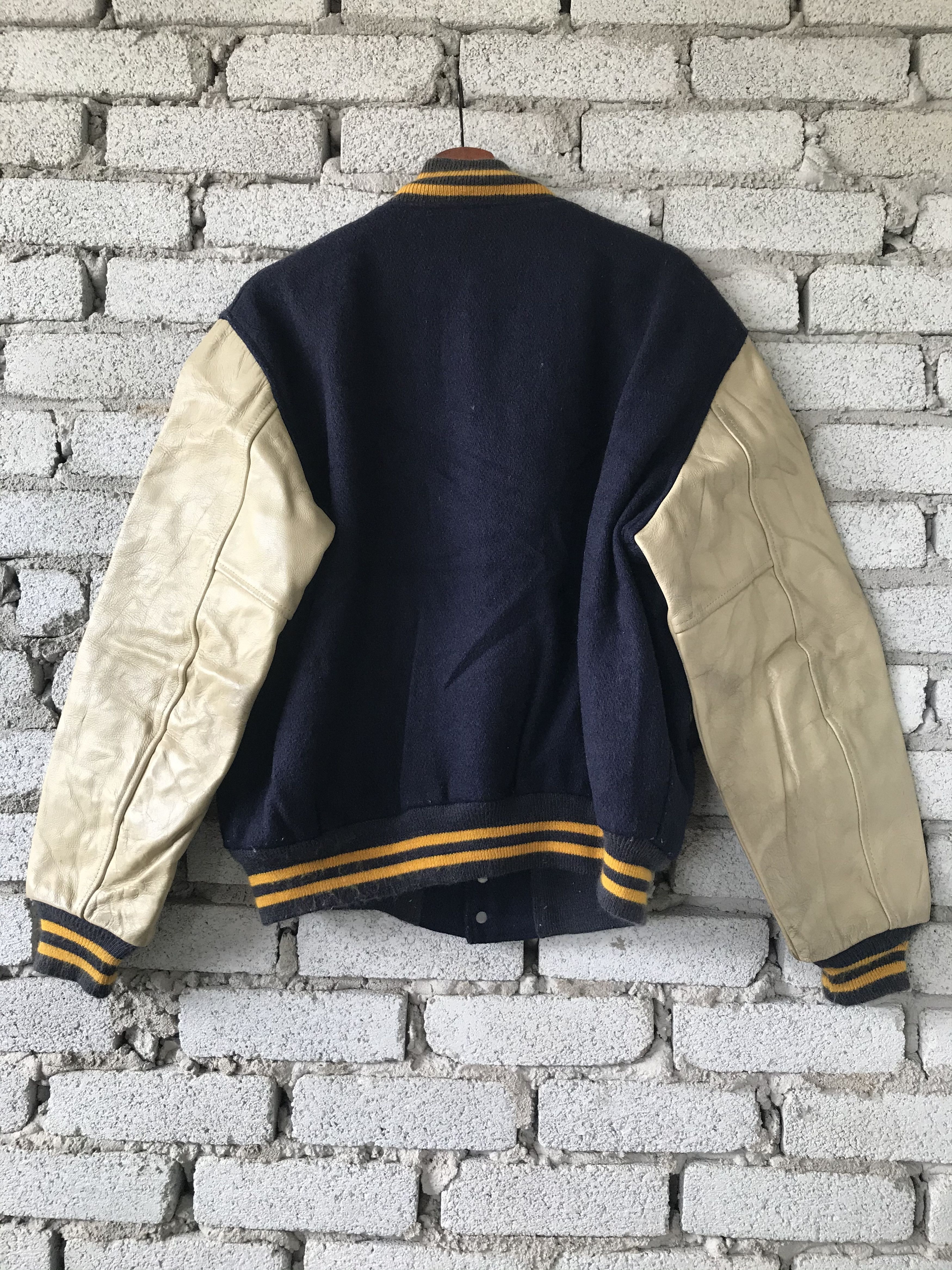 Other Vintage Golden Thread Varsity Jacket Cowhide Leather Sleeves Size US M / EU 48-50 / 2 - 2 Thumbnail