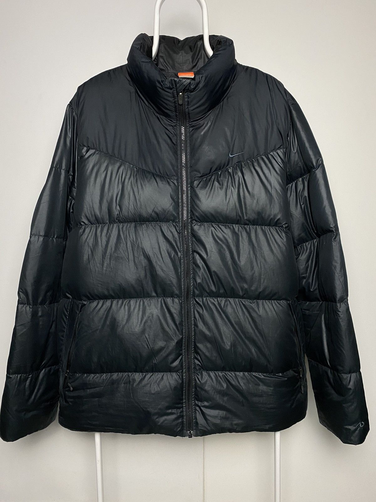 Nike × Vintage Nike vintage black puffer jacket small swoosh Size US XL / EU 56 / 4 - 1 Thumbnail