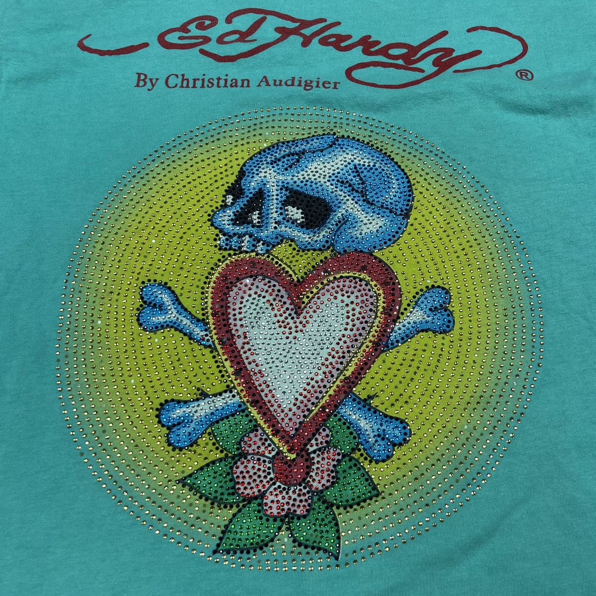 Christian Audigier ED HARDY Y2K RETRO PUNK SWAROVSKI RARE TOP TANK - 869 Size XL / US 12-14 / IT 48-50 - 6 Thumbnail