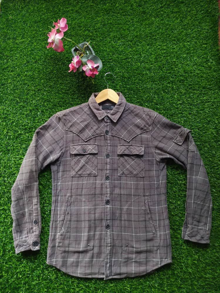 Image of Undercover Flanel Tee in Grey, Men's (Size Small)