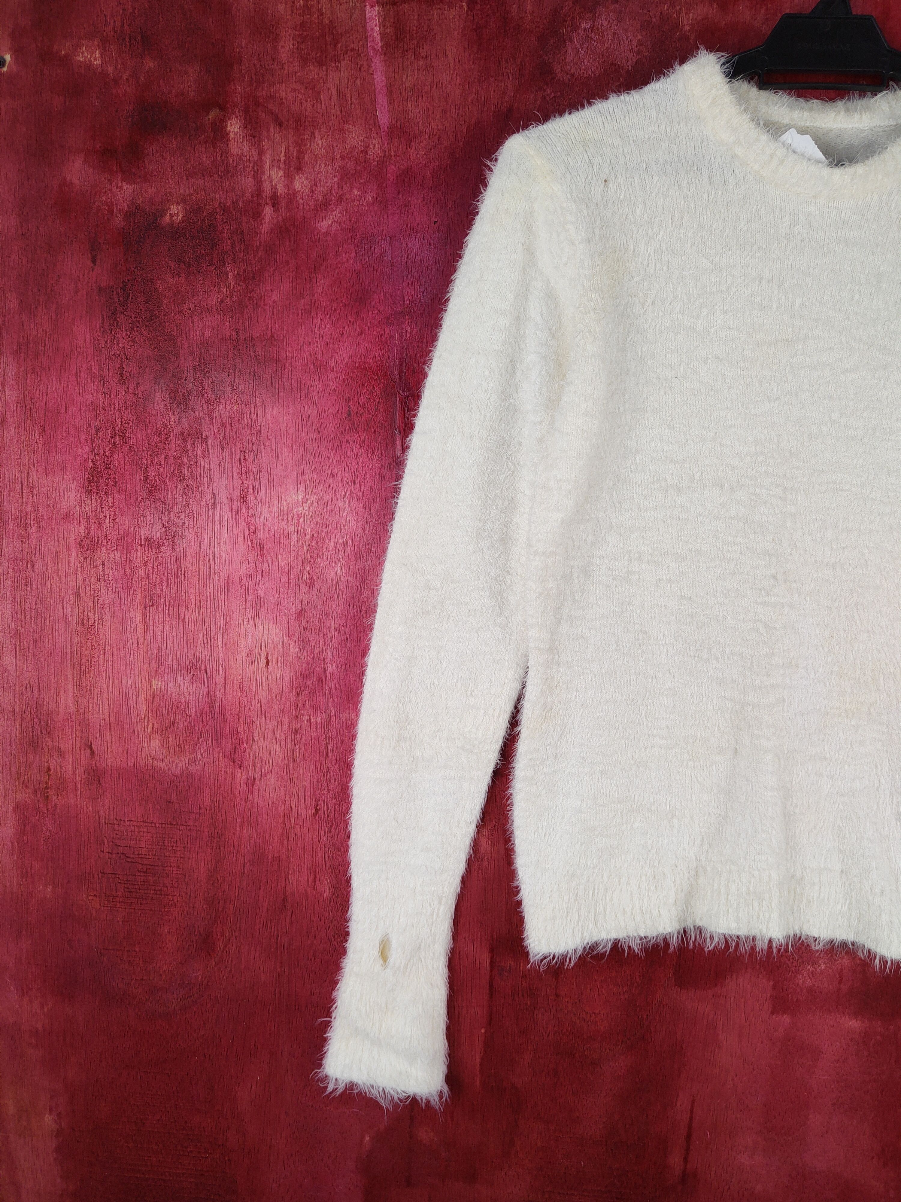 Homespun Knitwear × Japanese Brand × Vintage DLS Japan Ivory Shag Shaggy Fur Mohair Knitwear #BB595 Size S / US 4 / IT 40 - 3 Thumbnail