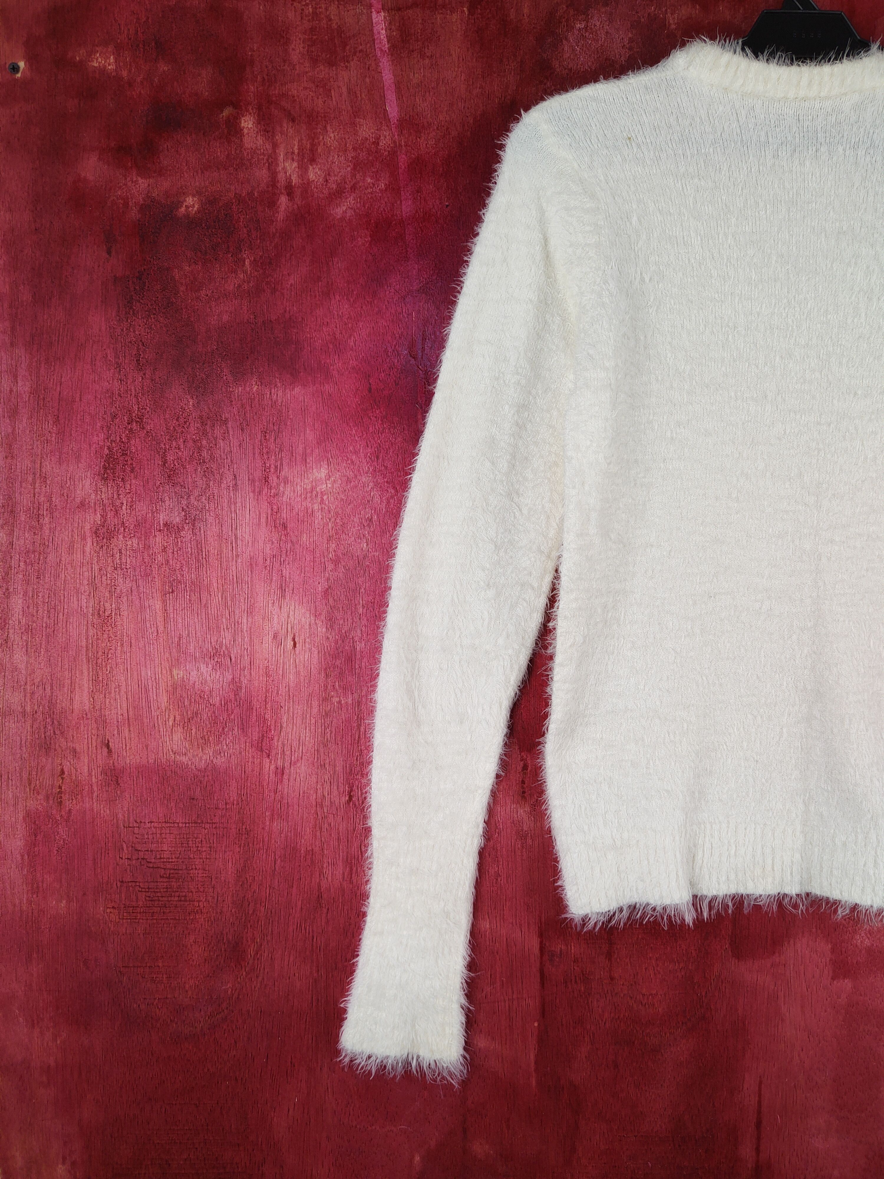 Homespun Knitwear × Japanese Brand × Vintage DLS Japan Ivory Shag Shaggy Fur Mohair Knitwear #BB595 Size S / US 4 / IT 40 - 8 Thumbnail