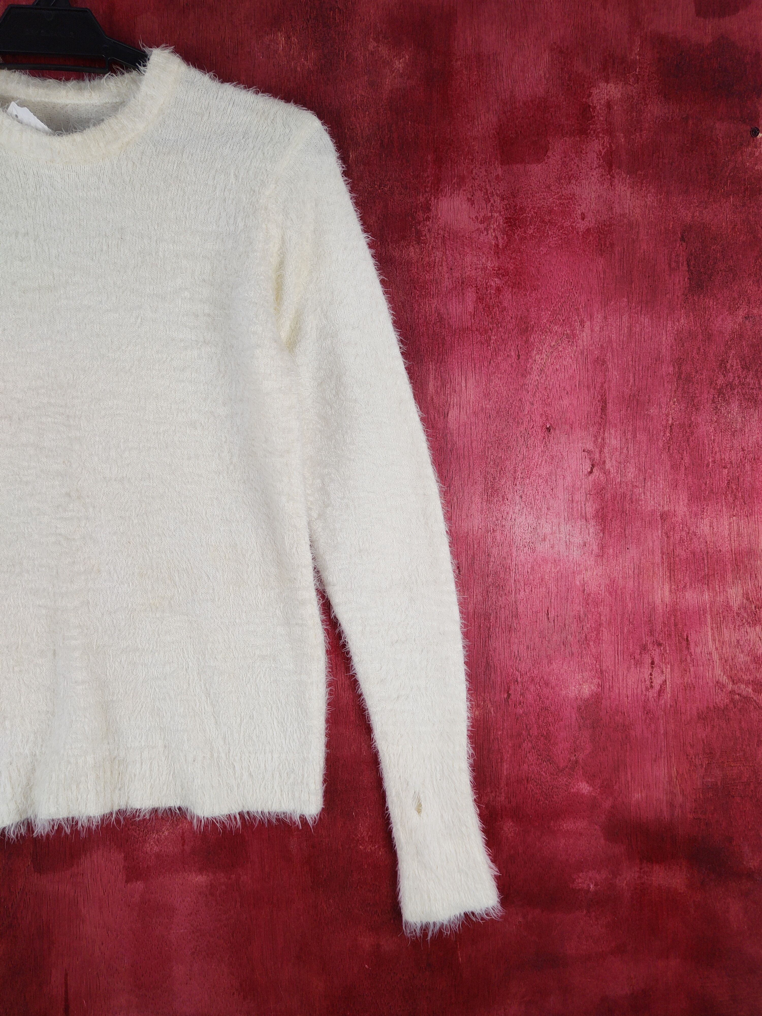 Homespun Knitwear × Japanese Brand × Vintage DLS Japan Ivory Shag Shaggy Fur Mohair Knitwear #BB595 Size S / US 4 / IT 40 - 5 Thumbnail