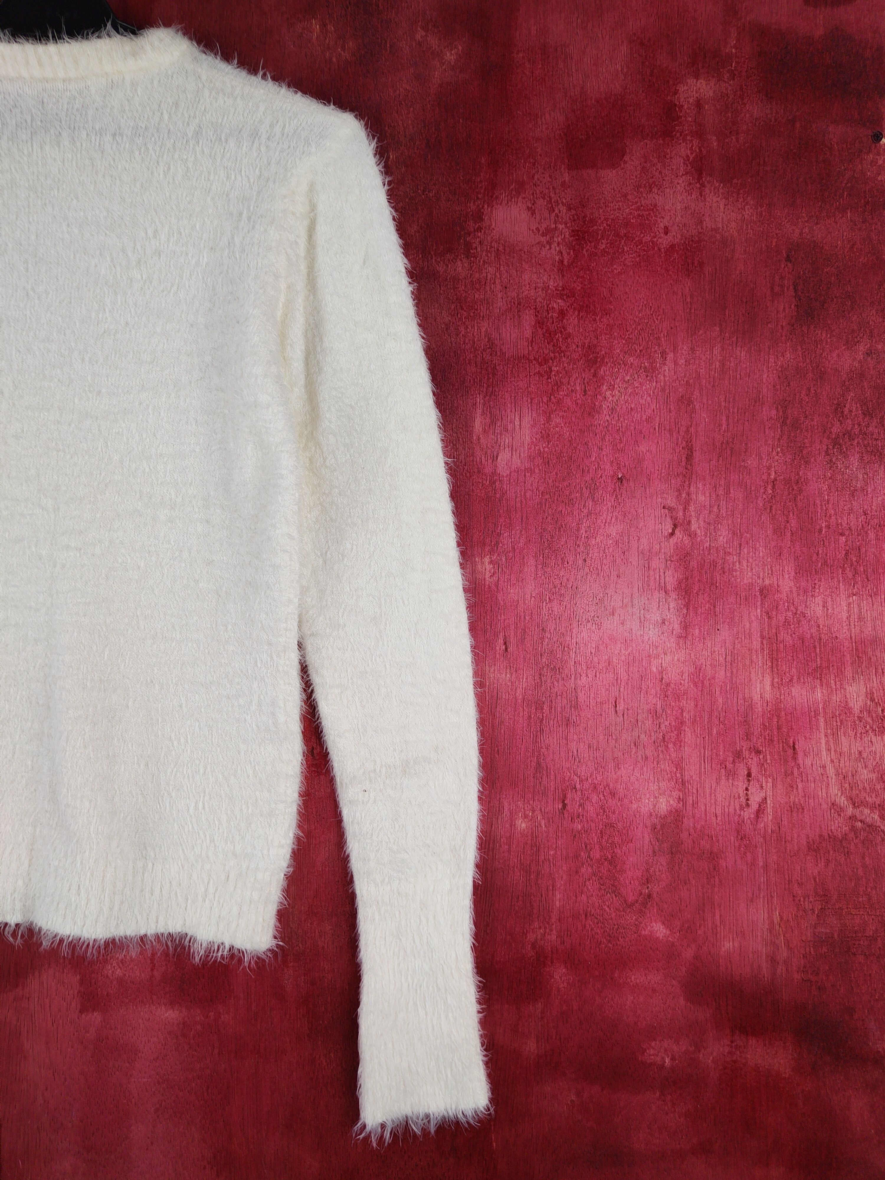Homespun Knitwear × Japanese Brand × Vintage DLS Japan Ivory Shag Shaggy Fur Mohair Knitwear #BB595 Size S / US 4 / IT 40 - 9 Thumbnail