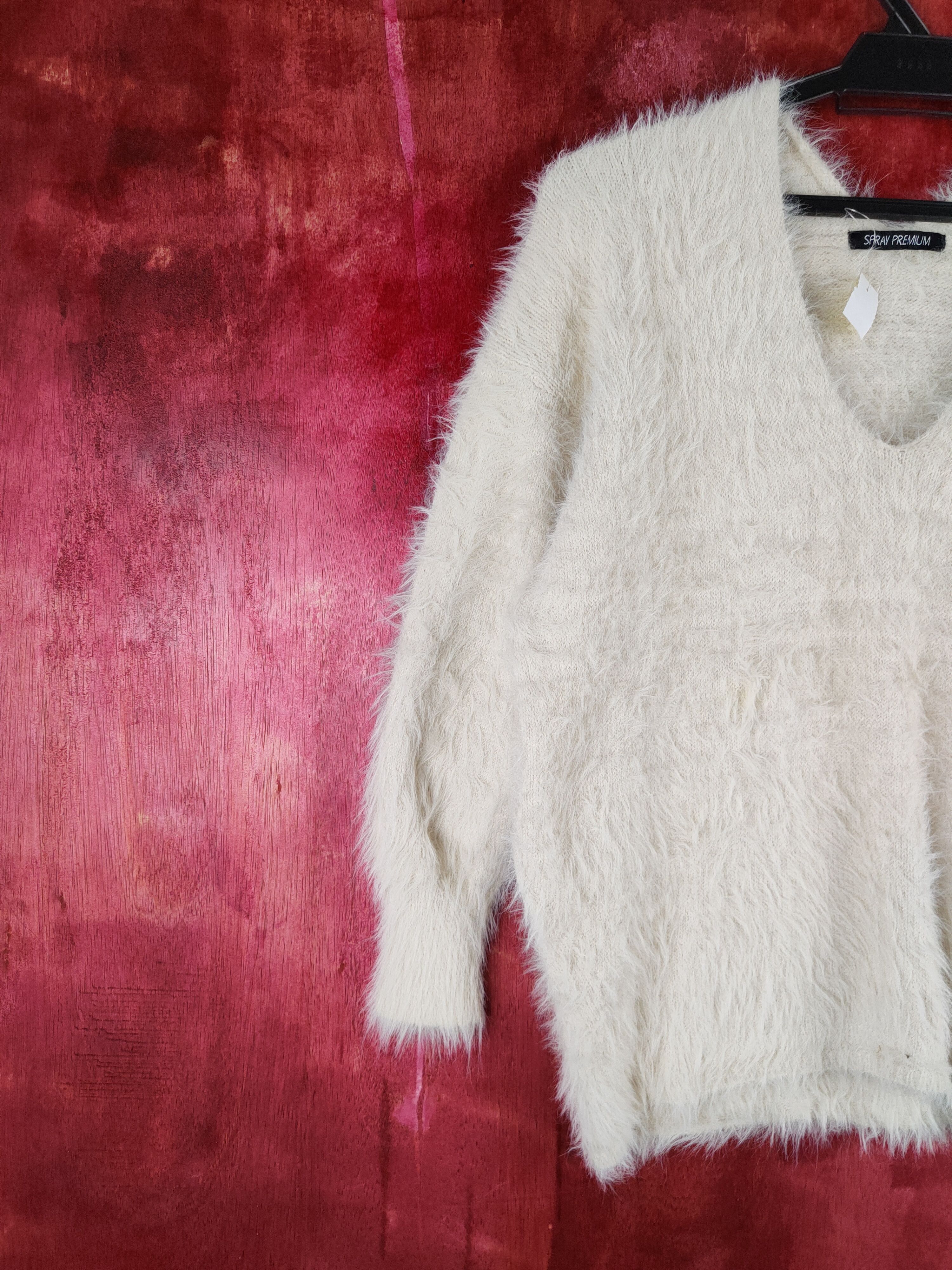 Homespun Knitwear × Japanese Brand DLS Spray Premium Shag Shaggy Fur Mohair Knitwear #BB598 Size M / US 6-8 / IT 42-44 - 3 Thumbnail