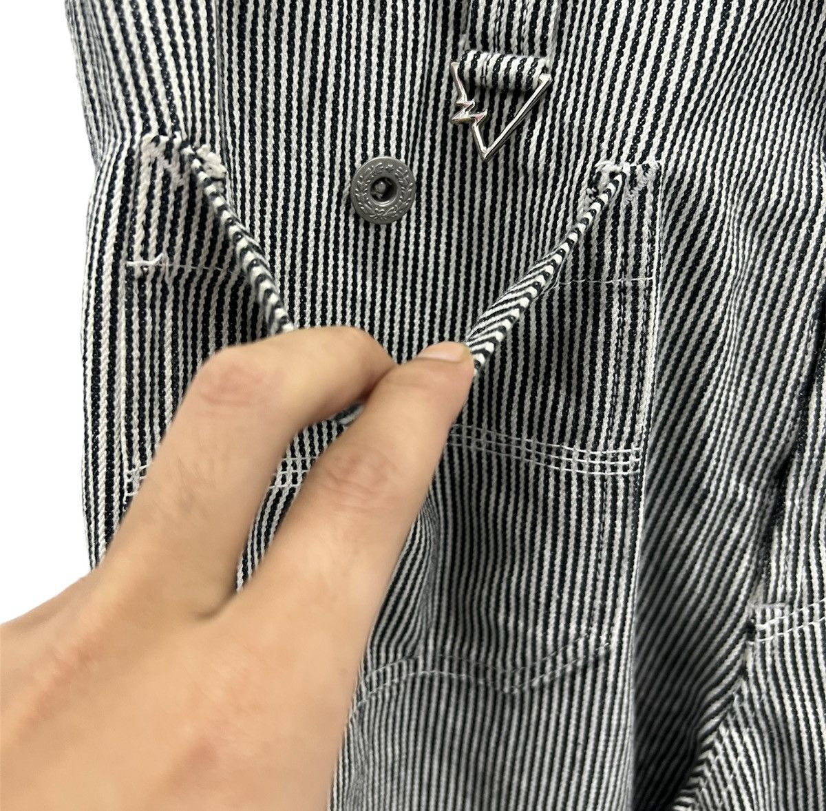 Japanese Brand × WHIZ LIMITED Whiz Limited x LUMP Co. Japanese Hickory Stripe Overalls Size US 36 / EU 52 - 8 Thumbnail