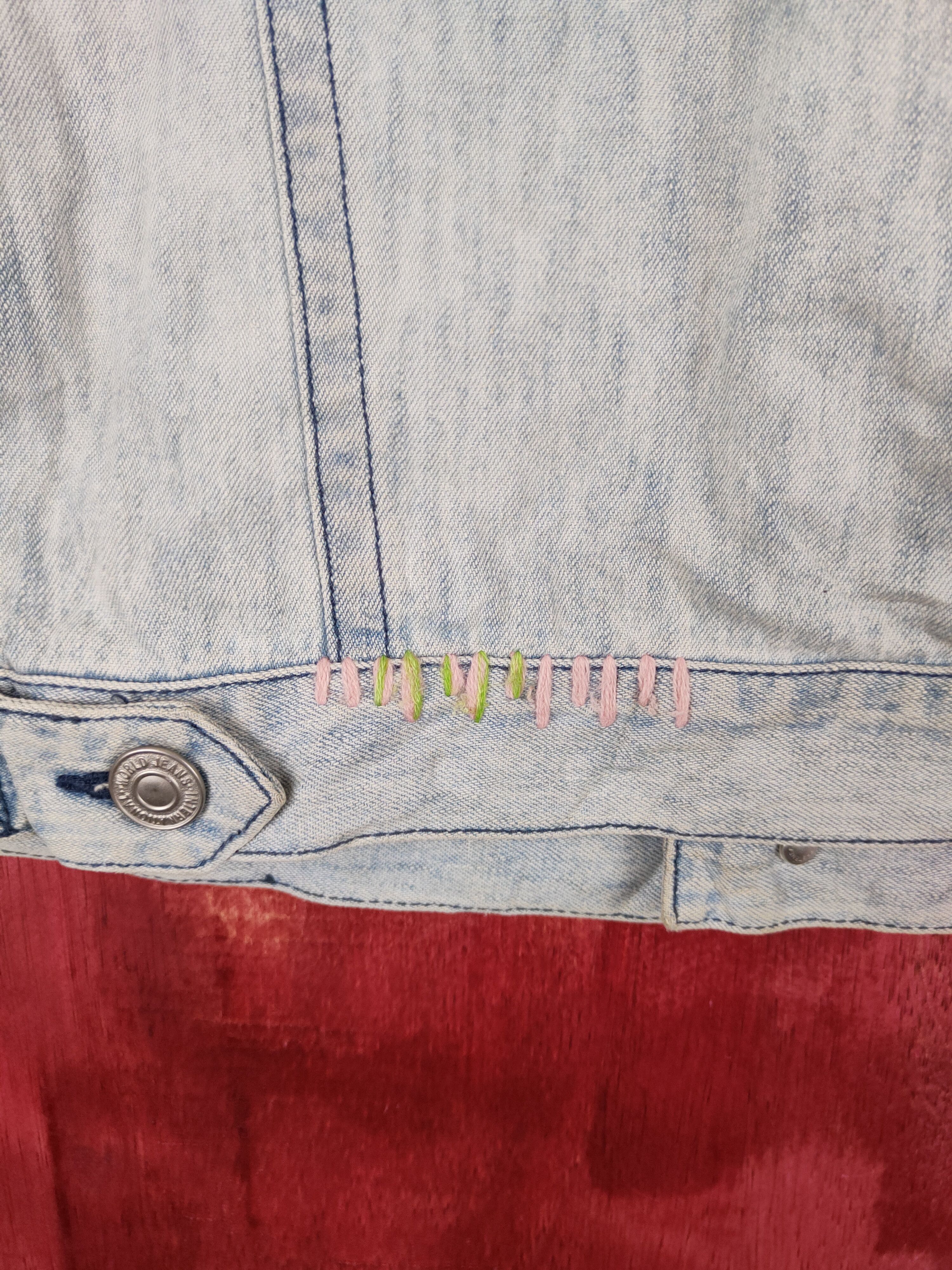 Japanese Brand Popsycham patchwork Blue Faded Denim Jackets #S644 Size S / US 4 / IT 40 - 10 Thumbnail