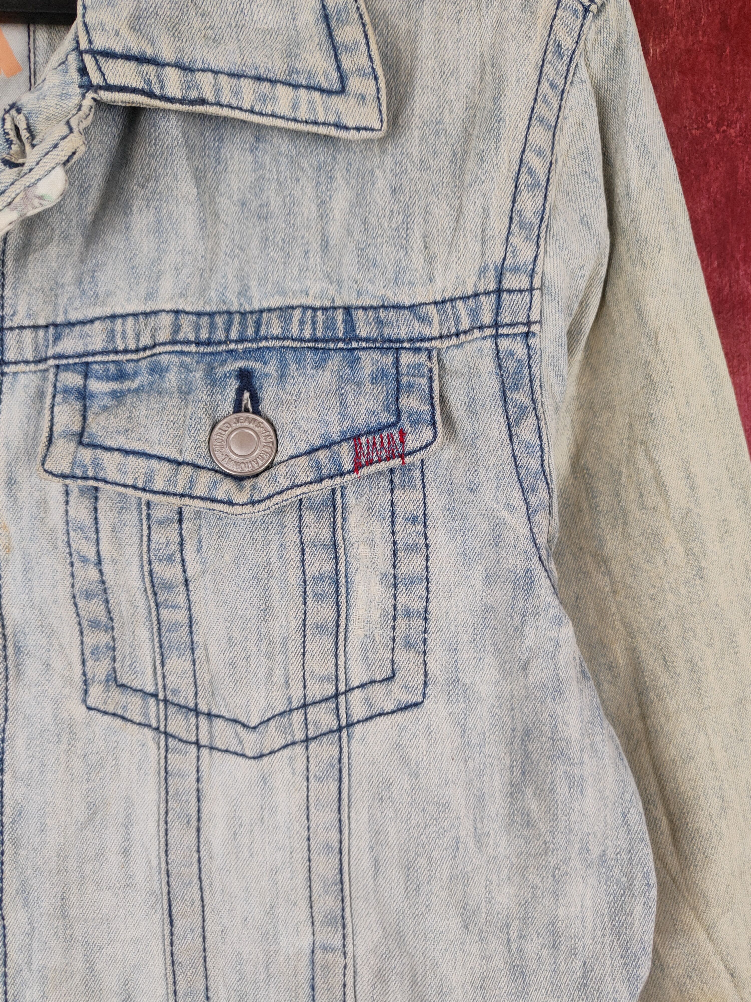 Japanese Brand Popsycham patchwork Blue Faded Denim Jackets #S644 Size S / US 4 / IT 40 - 7 Thumbnail
