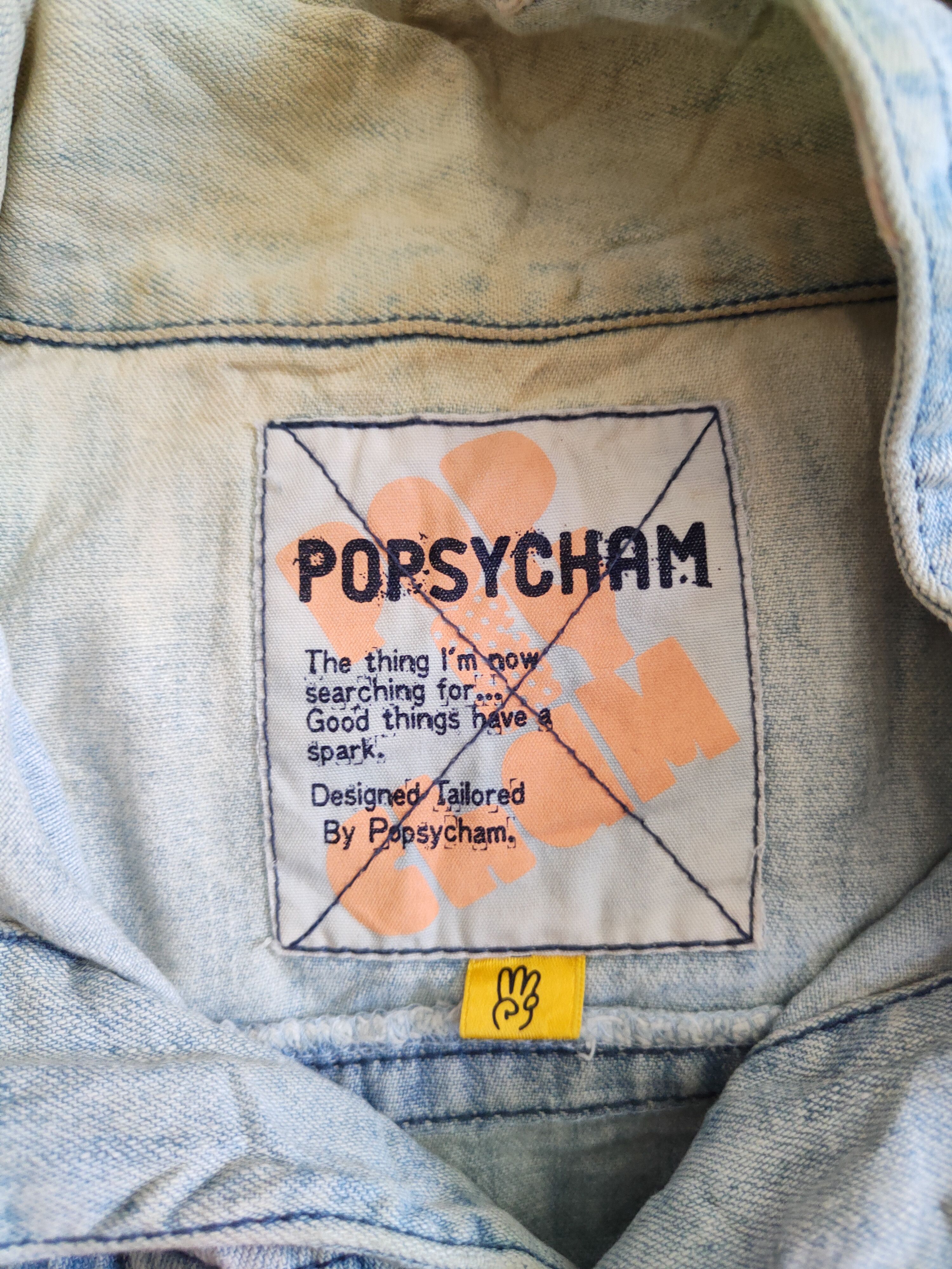 Japanese Brand Popsycham patchwork Blue Faded Denim Jackets #S644 Size S / US 4 / IT 40 - 16 Thumbnail