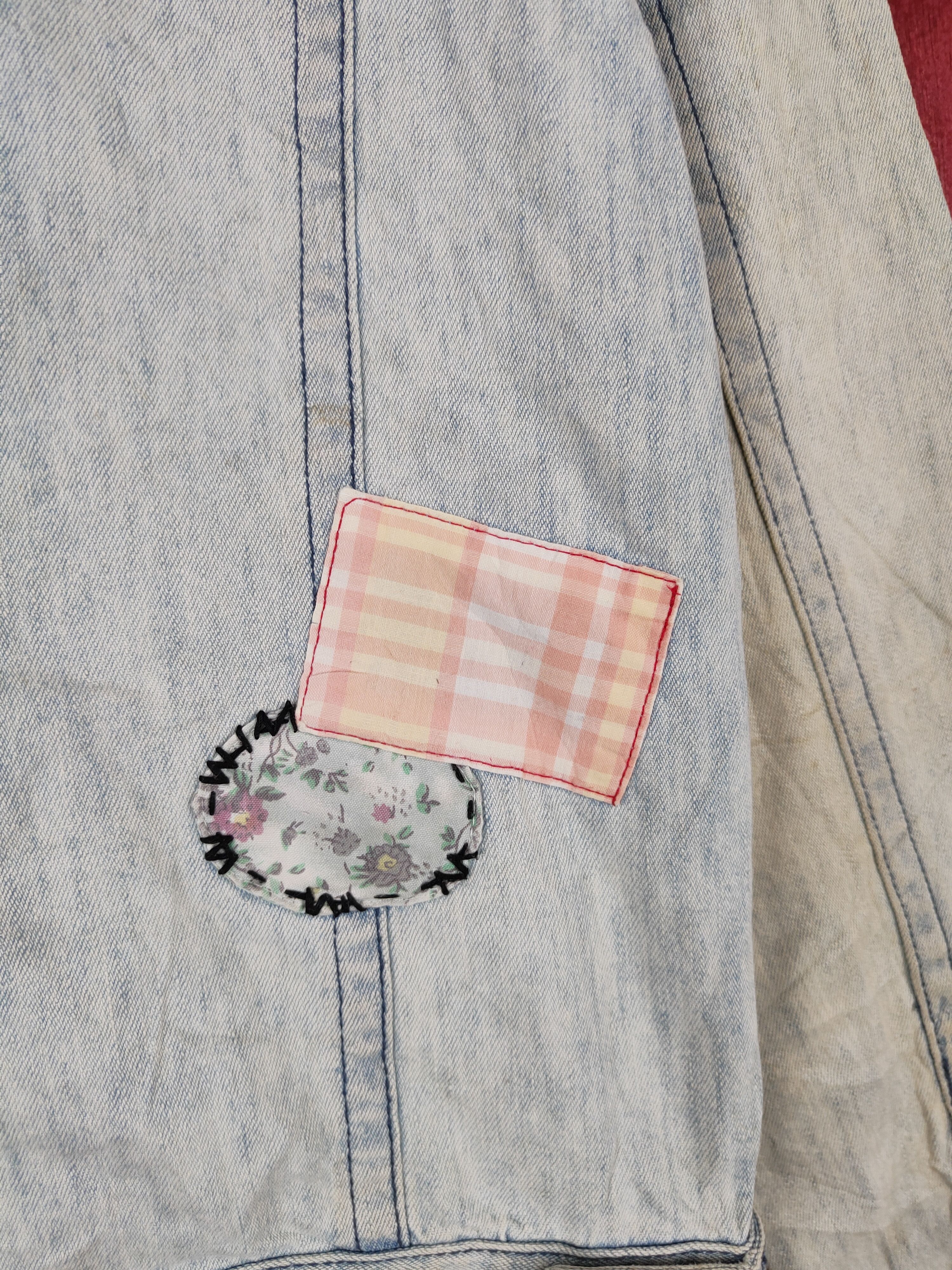 Japanese Brand Popsycham patchwork Blue Faded Denim Jackets #S644 Size S / US 4 / IT 40 - 11 Thumbnail