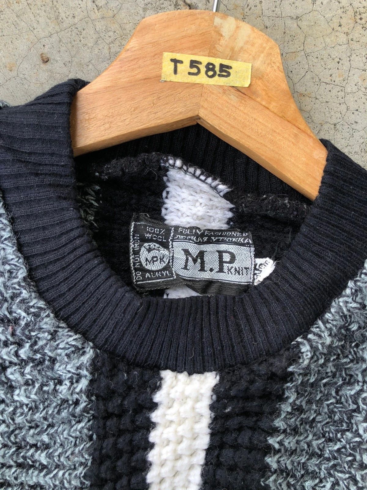 Designer 📌Vintage M.P Knit 100% Wool Pullover Size US L / EU 52-54 / 3 - 6 Thumbnail