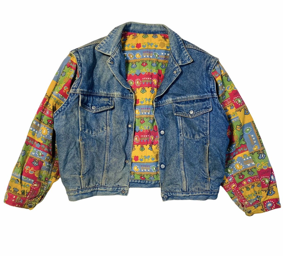 Issey Miyake NAF NAF ARCHIVE 1990s RARE REVERSIBLE JEANS JACKET - № 2139 Size US M / EU 48-50 / 2 - 5 Thumbnail