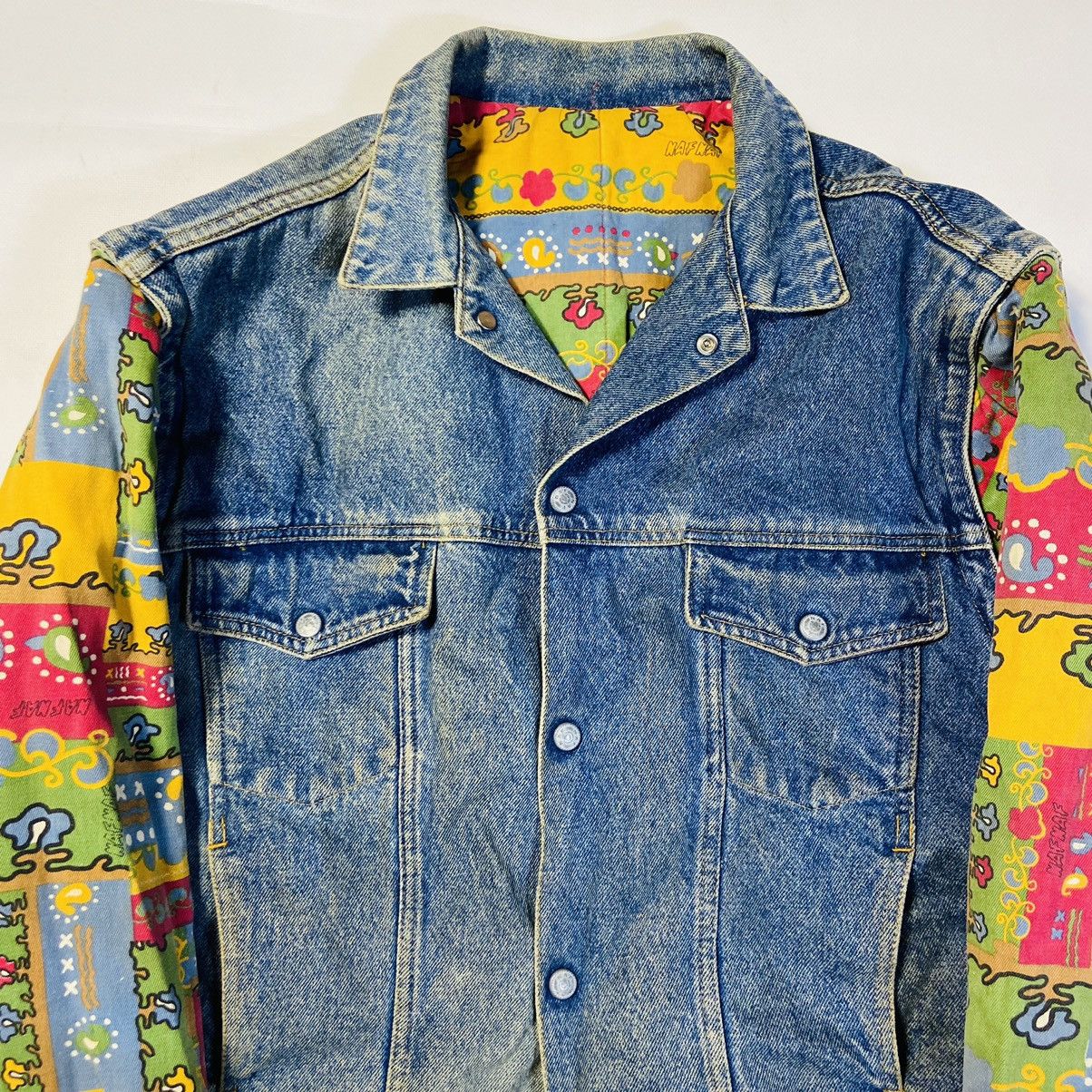 Issey Miyake NAF NAF ARCHIVE 1990s RARE REVERSIBLE JEANS JACKET - № 2139 Size US M / EU 48-50 / 2 - 10 Thumbnail