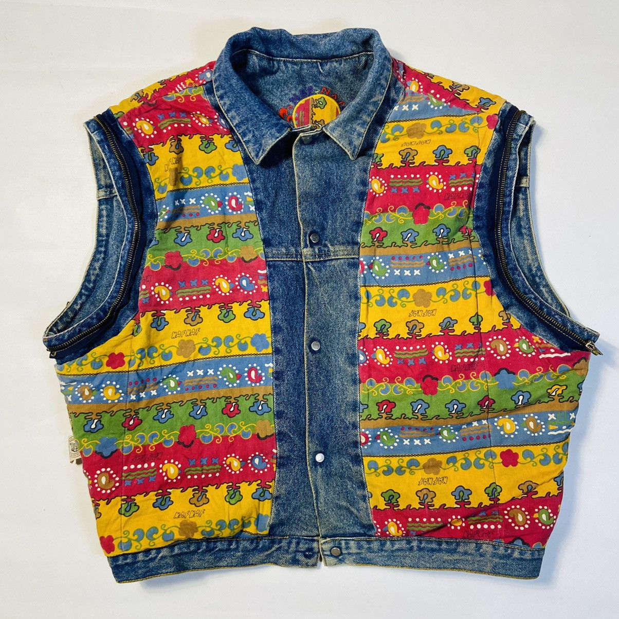 Issey Miyake NAF NAF ARCHIVE 1990s RARE REVERSIBLE JEANS JACKET - № 2139 Size US M / EU 48-50 / 2 - 6 Thumbnail