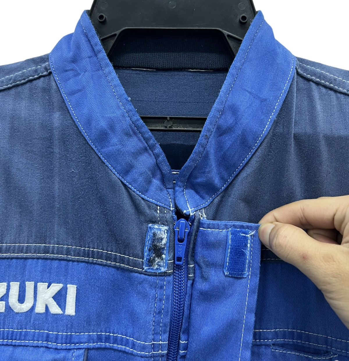 Japanese Brand Vintage Suzuki Mechanic Coveralls – Blue Industrial Jumpsuit Size US 34 / EU 50 - 4 Thumbnail