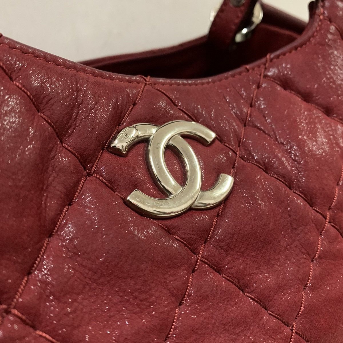 Chanel CHANEL Red Quilted CC Logo Two Way Bag Chain SHW Size ONE SIZE - 2 Thumbnail