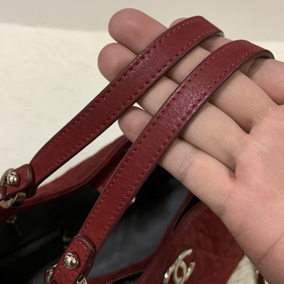 Chanel CHANEL Red Quilted CC Logo Two Way Bag Chain SHW Size ONE SIZE - 23 Thumbnail