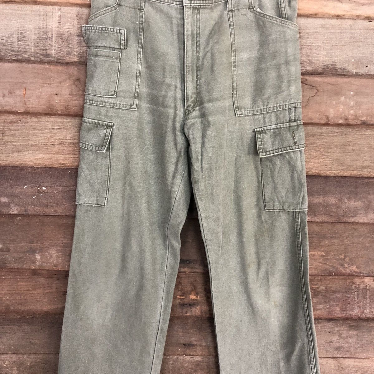 Japanese Brand Spurtion vintage Green Tactical Cargo Pants #c1207 Size US 32 / EU 48 - 4 Thumbnail