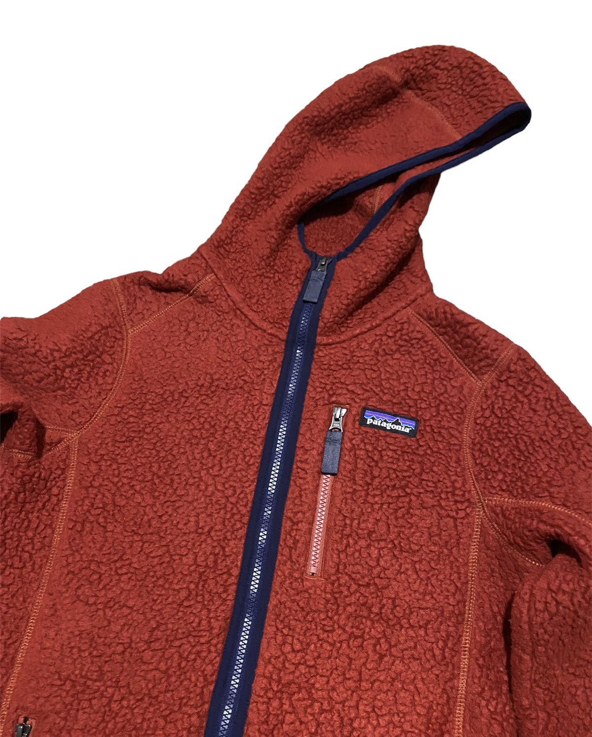 Iconic Patagonia Fleece Hoodie Jacket Triple Zipper Pockets