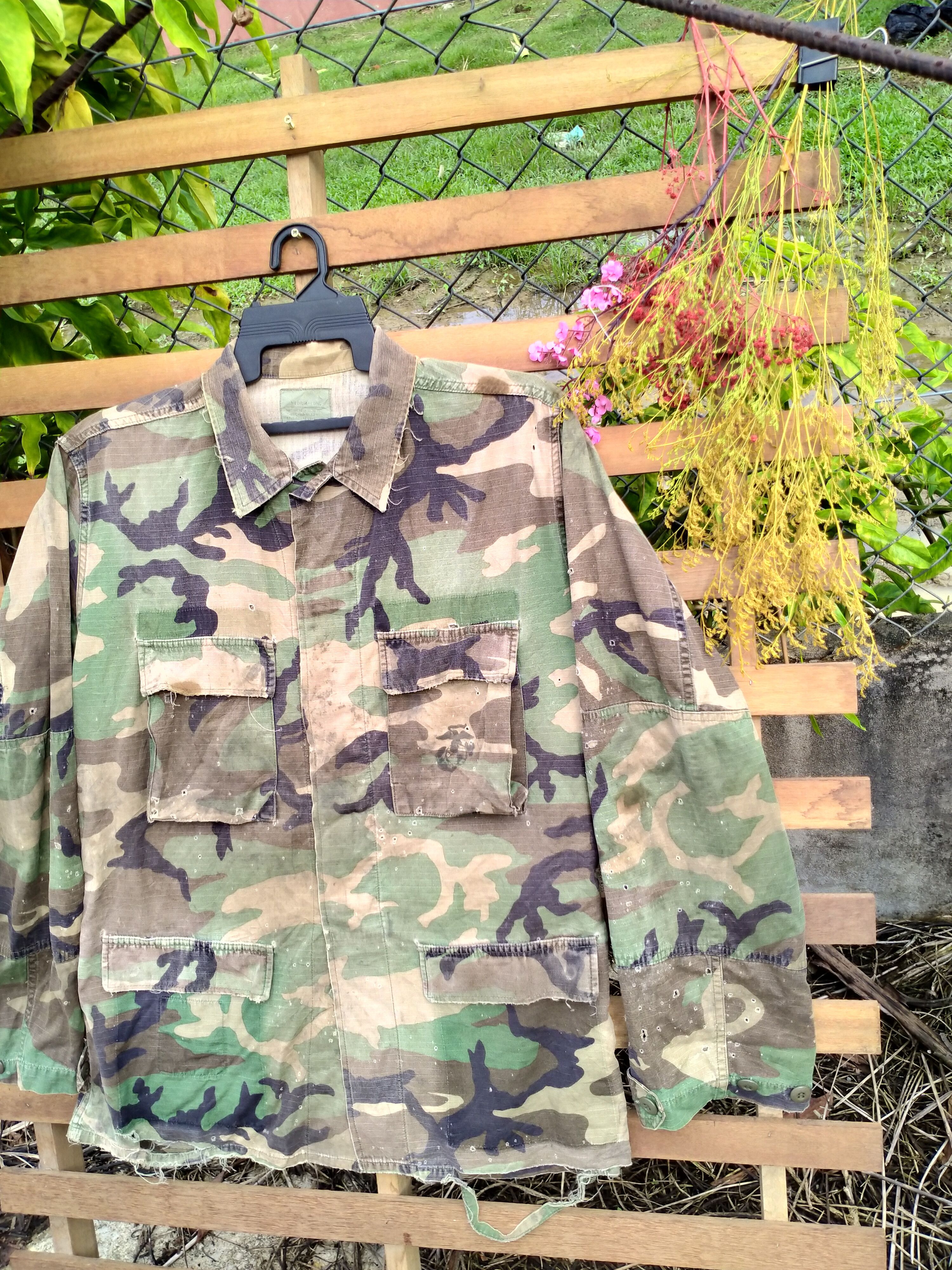 Vintage DISTRESSTED MILITARY BUTTON UP JACKET Size US M / EU 48-50 / 2 - 2 Thumbnail