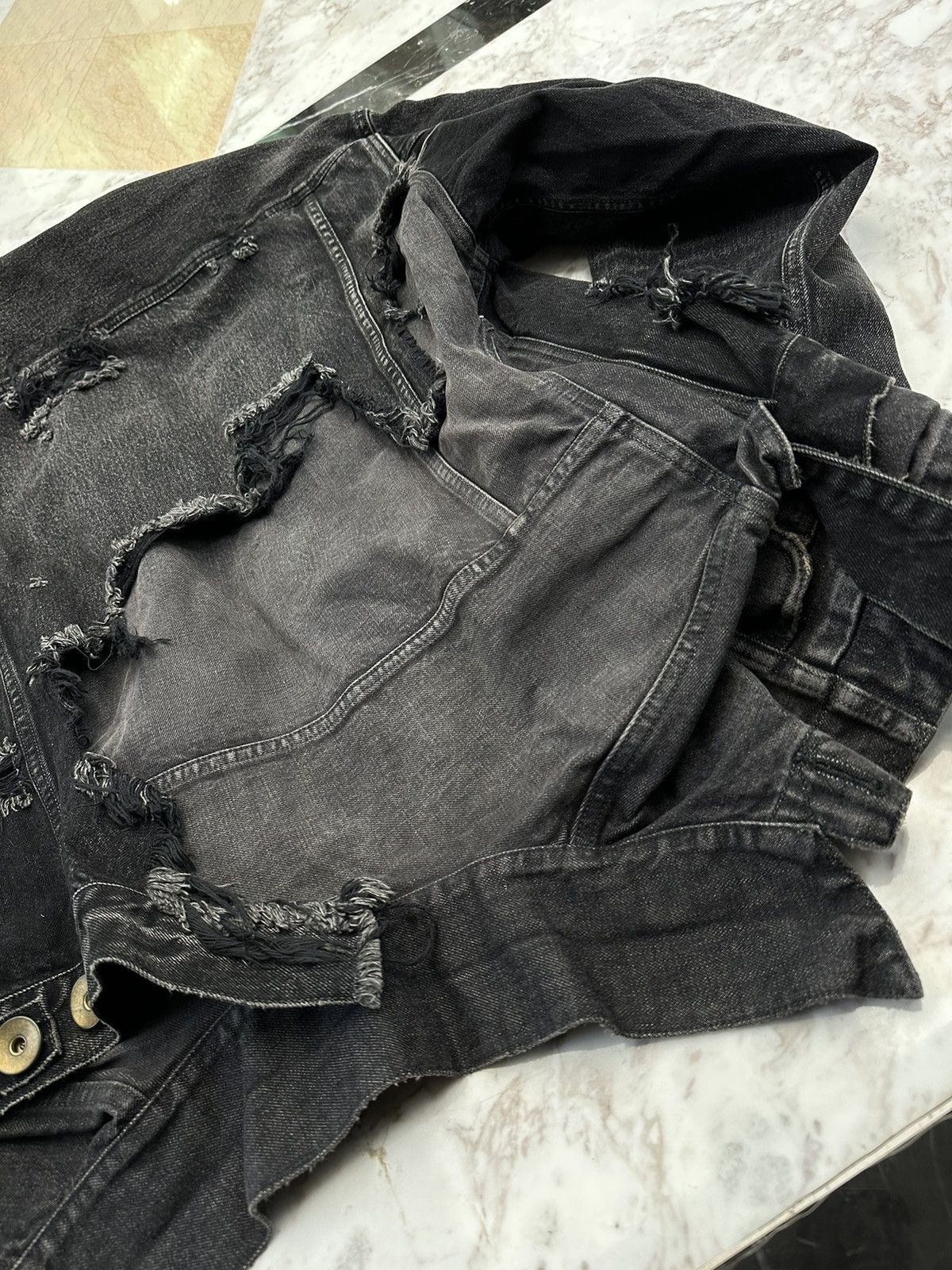 Maison MIHARA YASUHIRO 1400$ New Mihara Runway Reconstructed Layered Denim Jacket Size US L / EU 52-54 / 3 - 13 Thumbnail