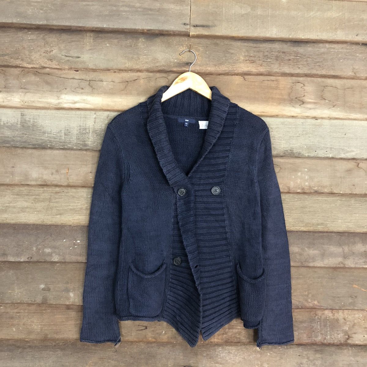 Homespun Knitwear Gap Dark Blue Cardigan knitwear #159B Size US M / EU 48-50 / 2 - 3 Thumbnail