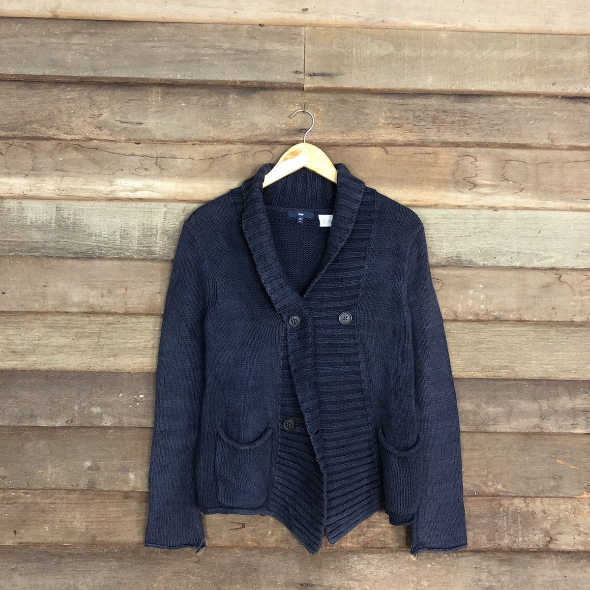 Homespun Knitwear Gap Dark Blue Cardigan knitwear #159B Size US M / EU 48-50 / 2 - 1 Thumbnail