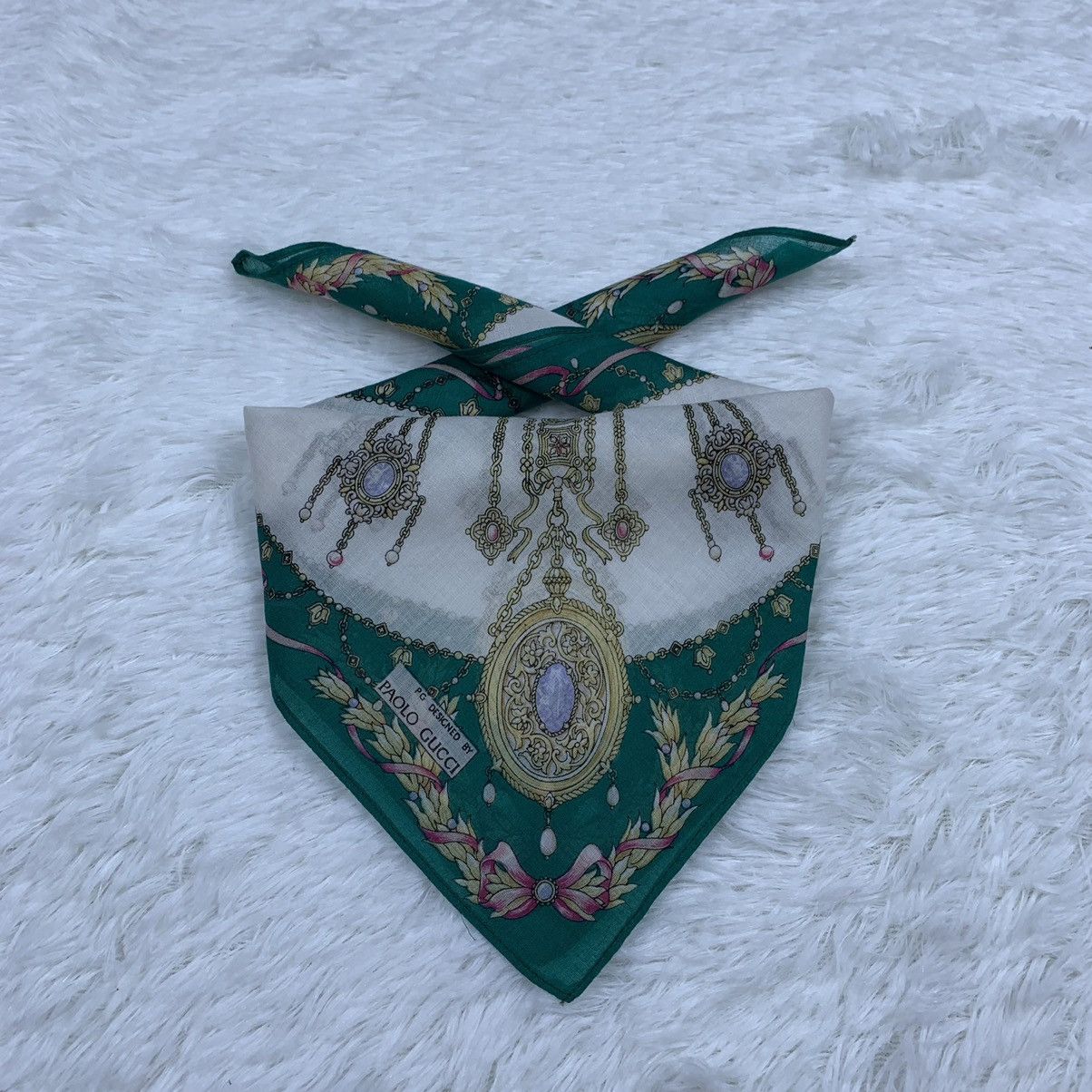 Paolo Gucci × Vintage PAOLO GUCCI handkerchief handky bandana Size ONE SIZE - 1 Thumbnail