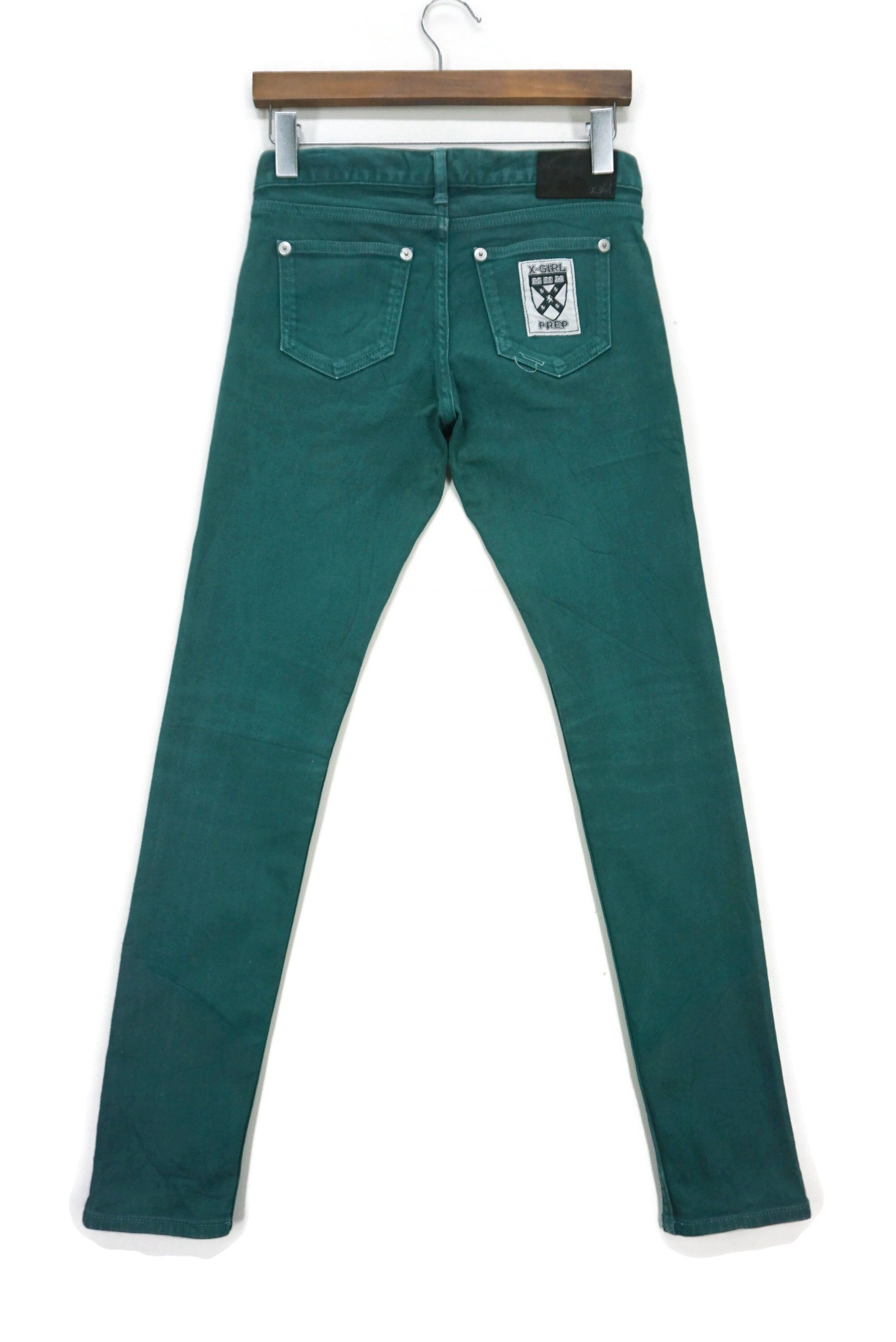 image of Rockers X-Girl Skinny Punk Snooty Prep Sonic Youth Kim Gordon Brand in Green, Women's (Size 27)