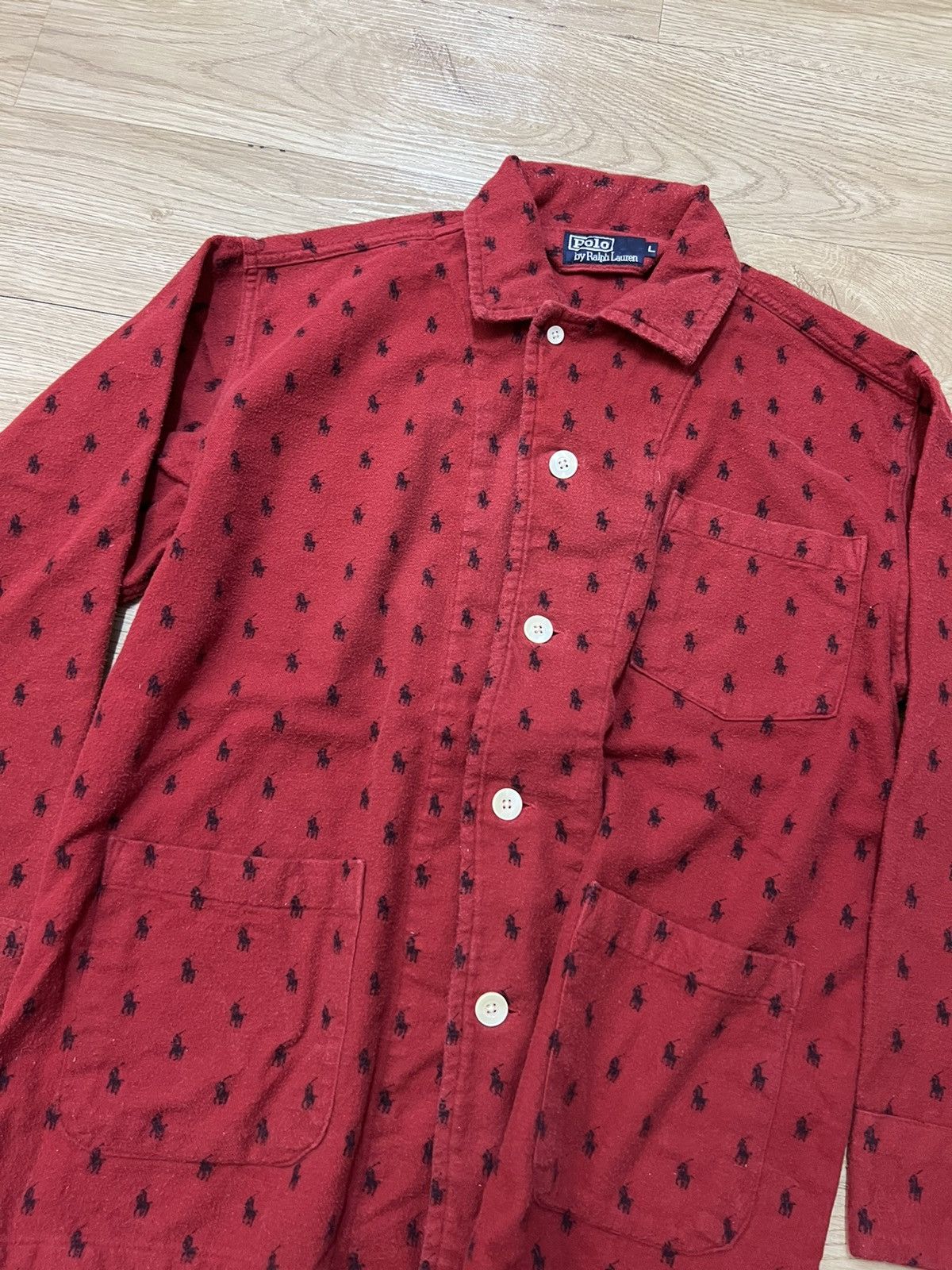 Flannel × Polo Ralph Lauren Polo RL Monogram Flannel Size US L / EU 52-54 / 3 - 3 Thumbnail
