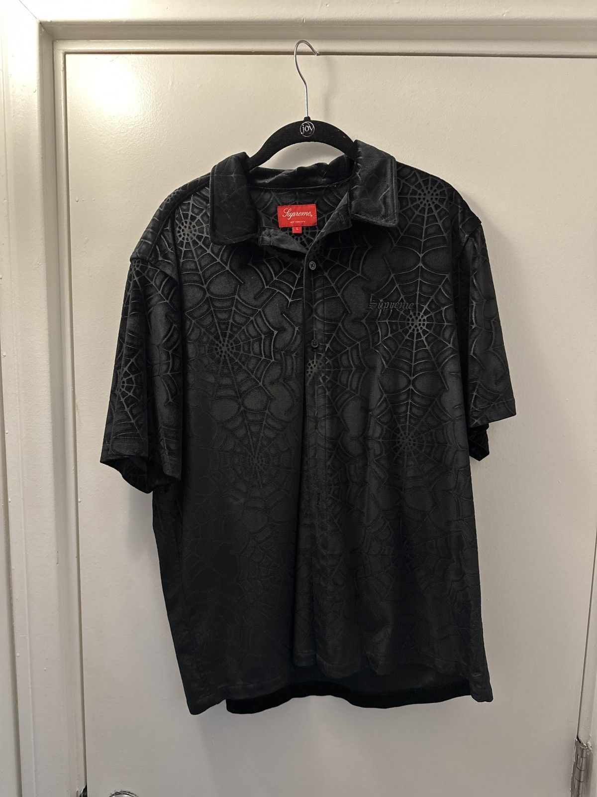 Supreme Supreme Spider Web Velvet S/S Shirt | Grailed