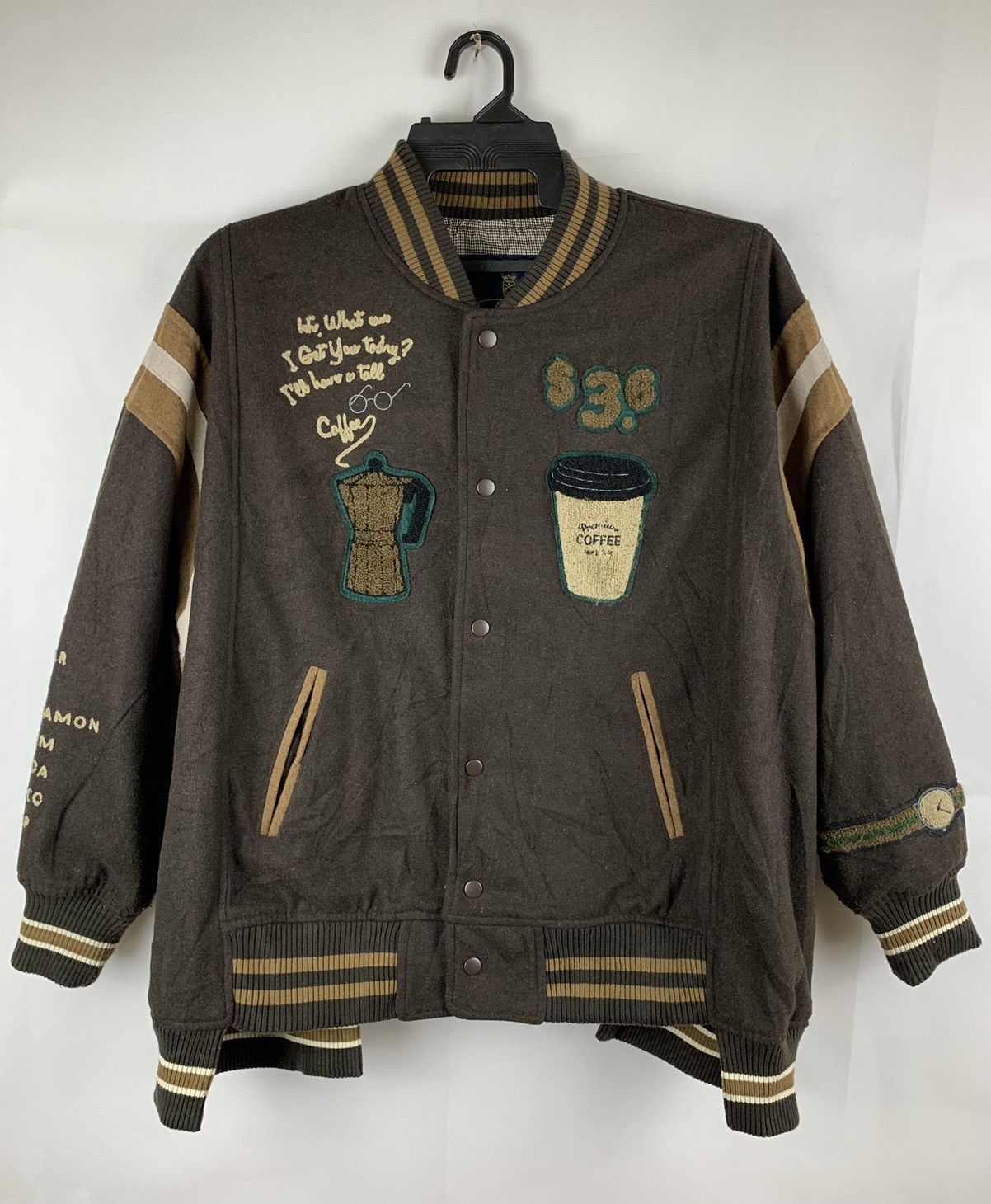 Japanese Brand Rivet & Surge Cofee Varsity Jacket Size US XXL / EU 58 / 5 - 2 Thumbnail