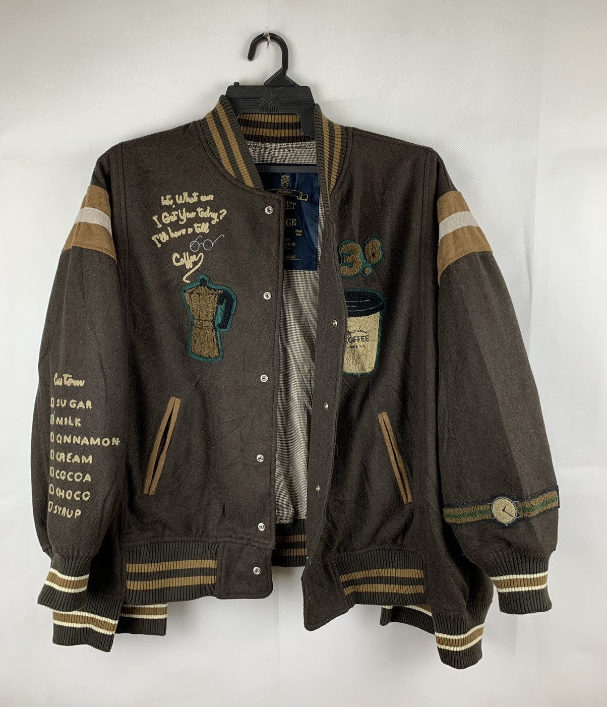 Japanese Brand Rivet & Surge Cofee Varsity Jacket Size US XXL / EU 58 / 5 - 15 Thumbnail