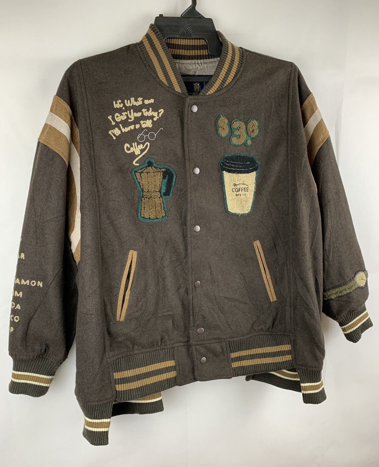 Japanese Brand Rivet & Surge Cofee Varsity Jacket Size US XXL / EU 58 / 5 - 3 Thumbnail