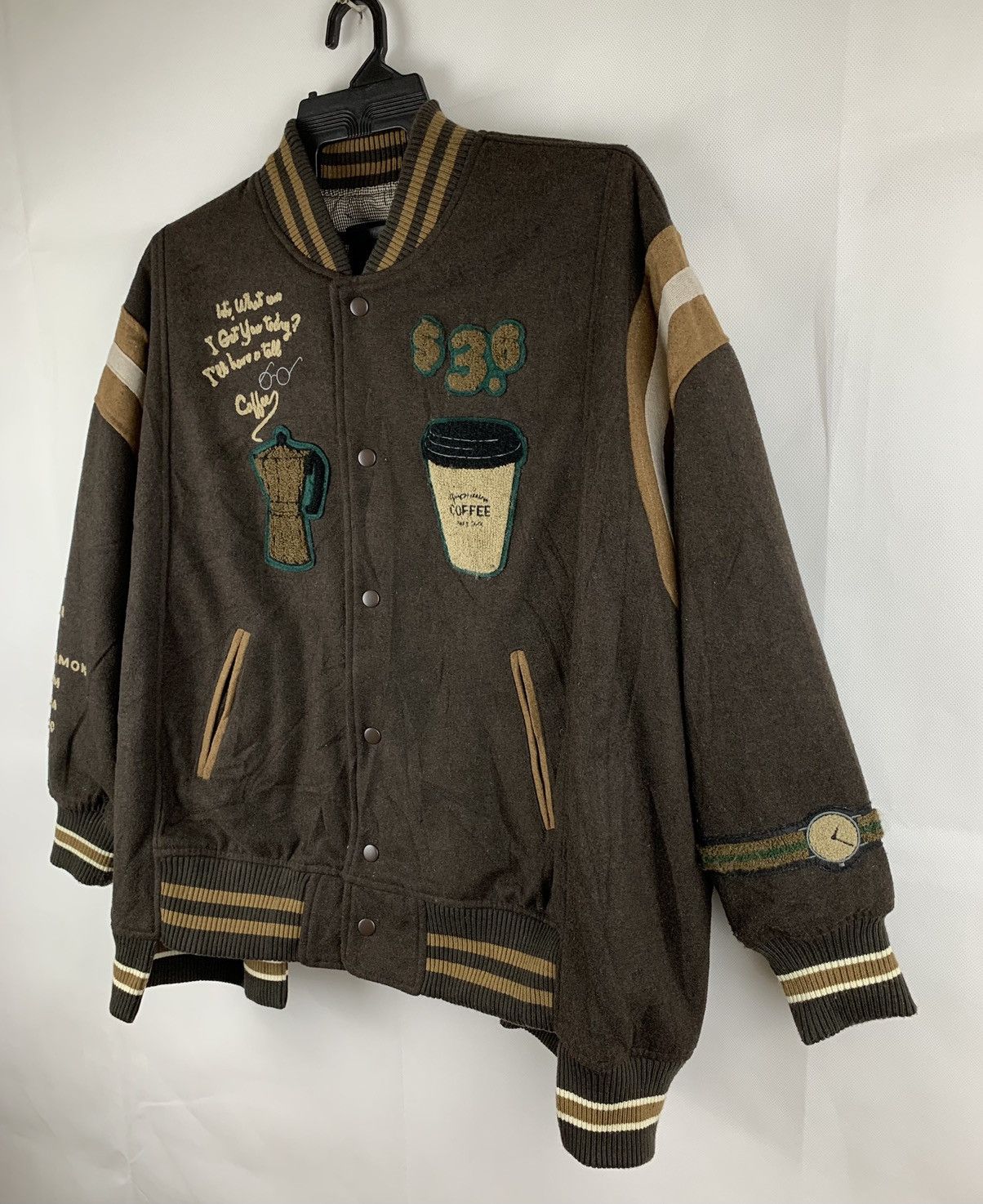 Japanese Brand Rivet & Surge Cofee Varsity Jacket Size US XXL / EU 58 / 5 - 4 Thumbnail