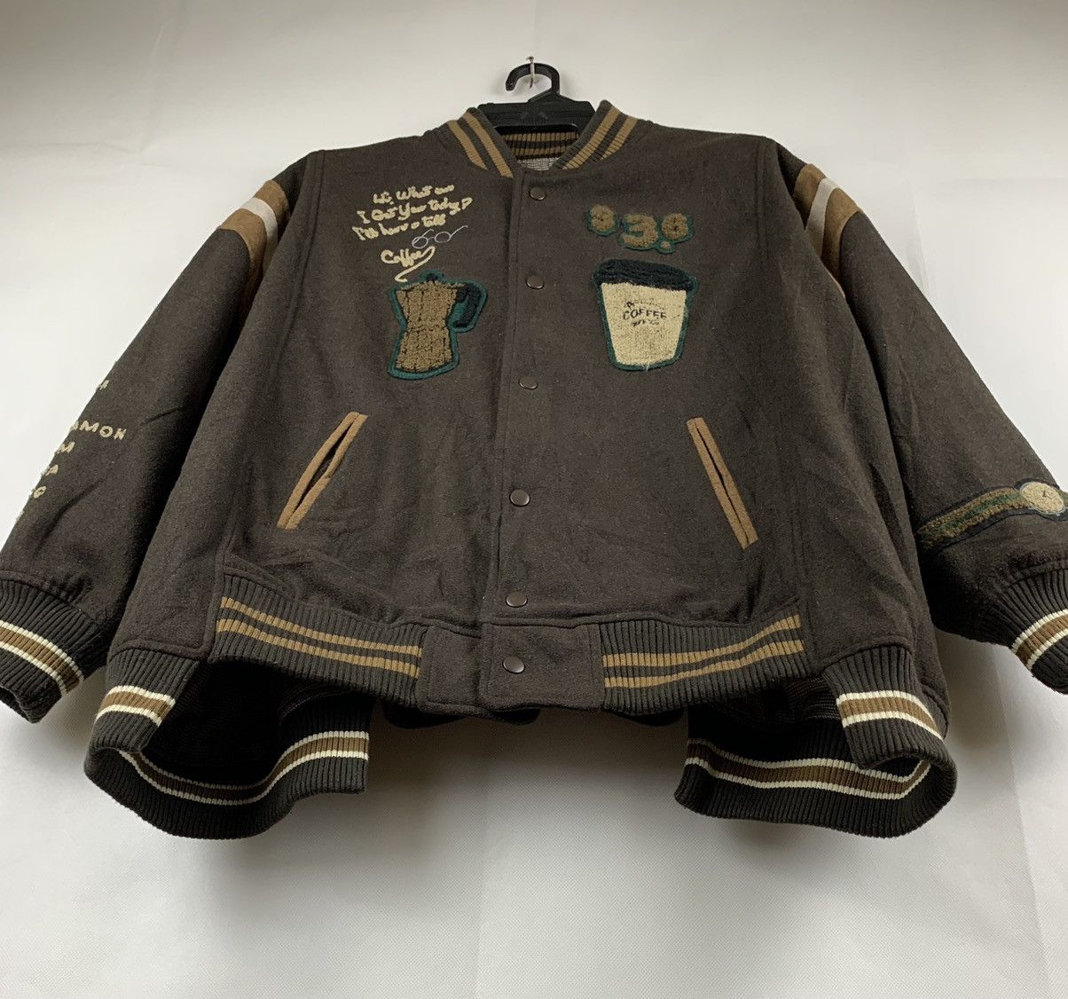 Japanese Brand Rivet & Surge Cofee Varsity Jacket Size US XXL / EU 58 / 5 - 10 Thumbnail