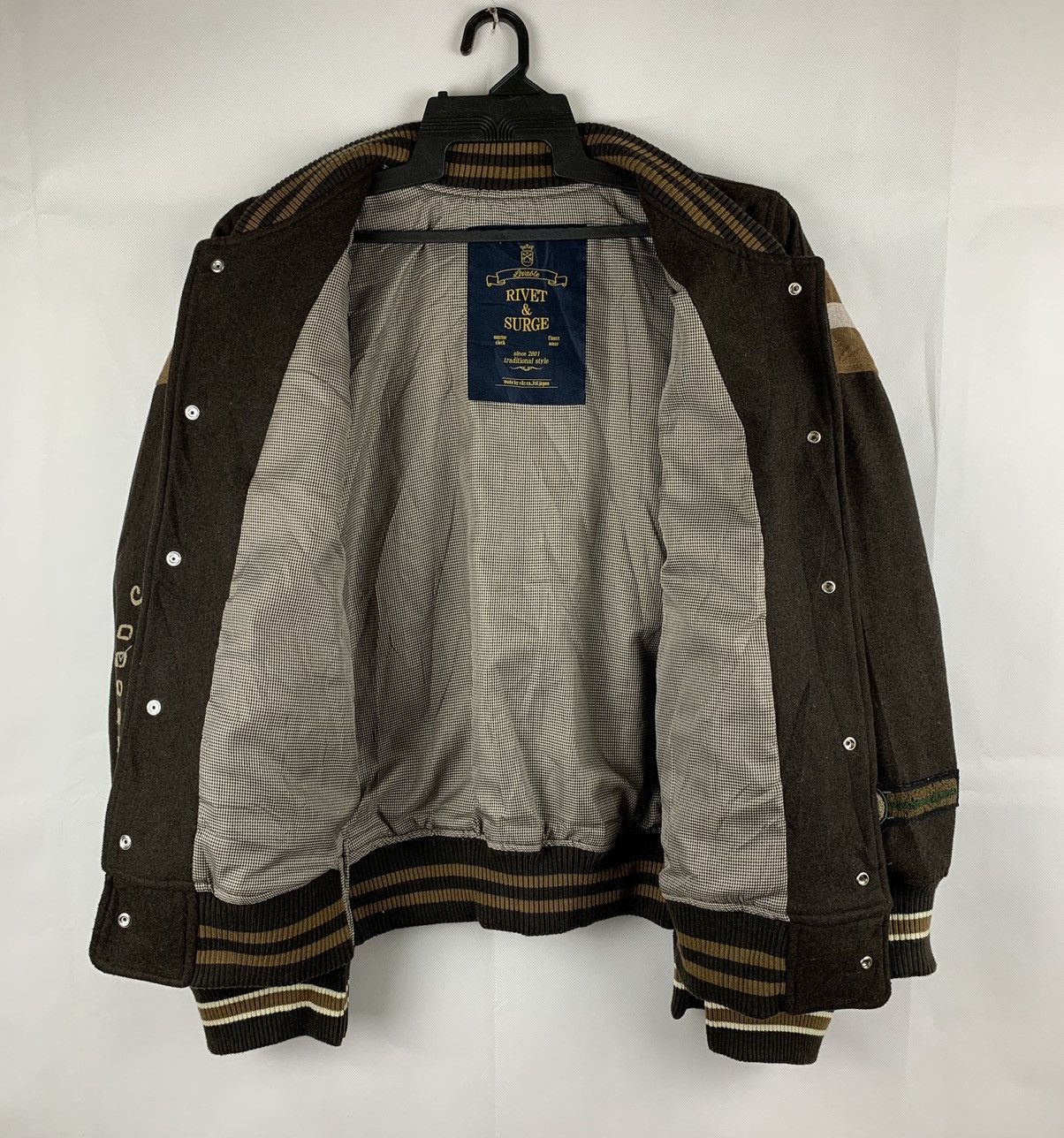 Japanese Brand Rivet & Surge Cofee Varsity Jacket Size US XXL / EU 58 / 5 - 16 Thumbnail