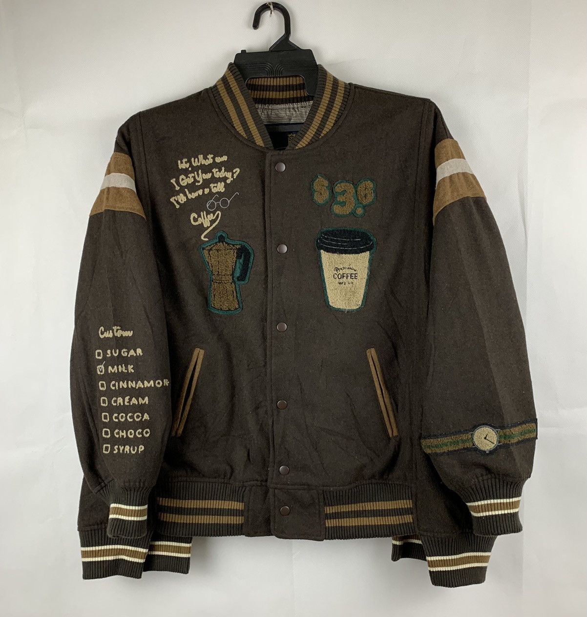 Japanese Brand Rivet & Surge Cofee Varsity Jacket Size US XXL / EU 58 / 5 - 8 Thumbnail