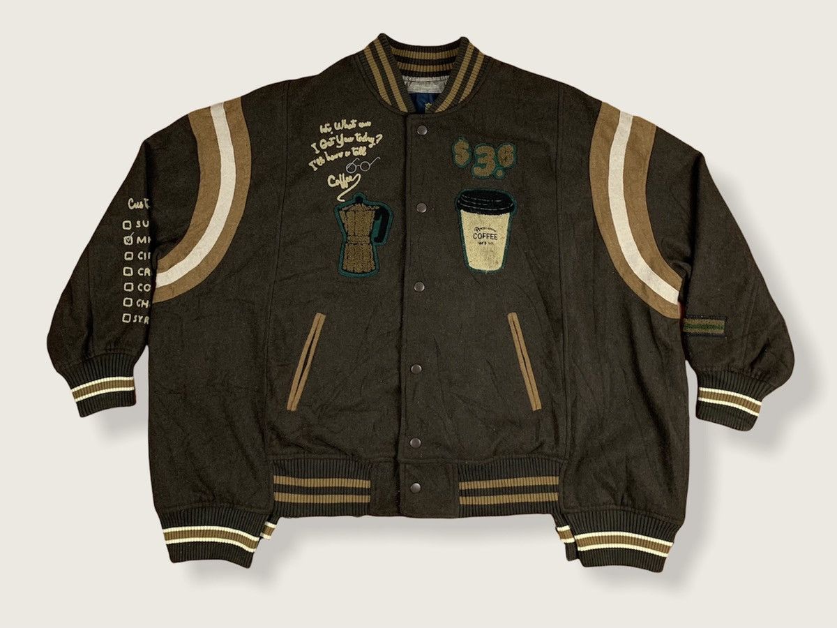 Japanese Brand Rivet & Surge Cofee Varsity Jacket Size US XXL / EU 58 / 5 - 1 Thumbnail