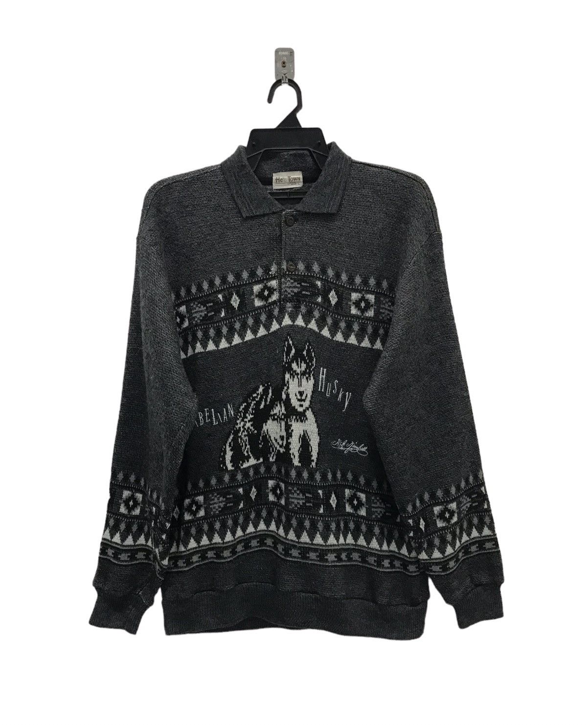 Japanese Brand He’s Town Sibelian Husky KNITWEAR Size US L / EU 52-54 / 3 - 1 Thumbnail