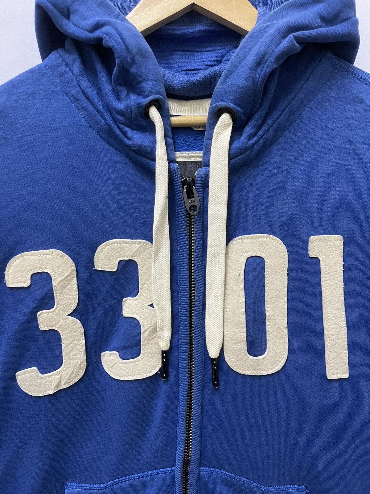 G-Star × Japanese Brand G star Raw 3301 Embroireded Full Zipper Hoodie Blue Size US XL / EU 56 / 4 - 2 Thumbnail