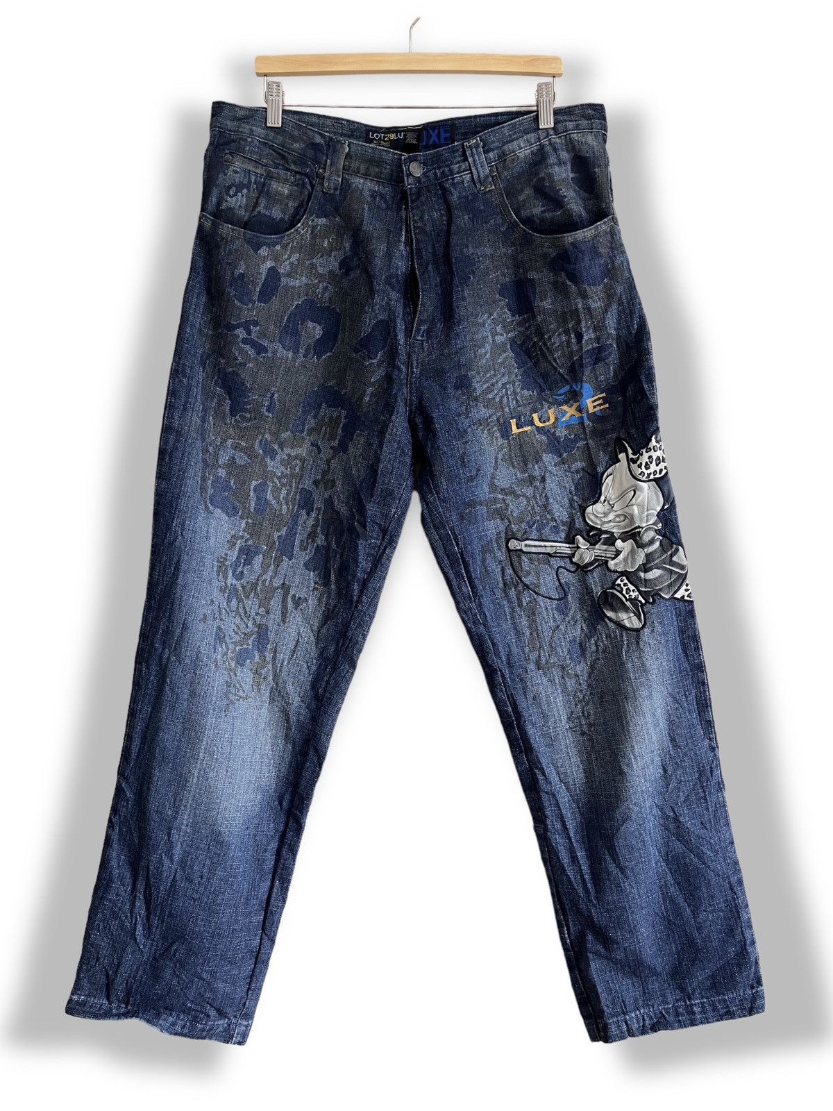 Cartoon Network × Luxe Rare Looney Tunes X Luxe Denim Jeans Baggy Cut Size US 37 - 1 Thumbnail