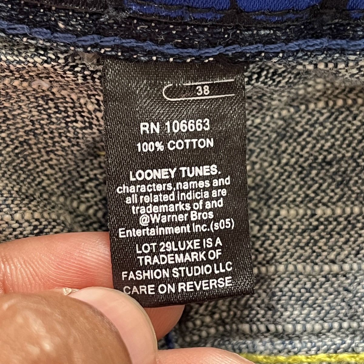 Cartoon Network × Luxe Rare Looney Tunes X Luxe Denim Jeans Baggy Cut Size US 37 - 6 Thumbnail
