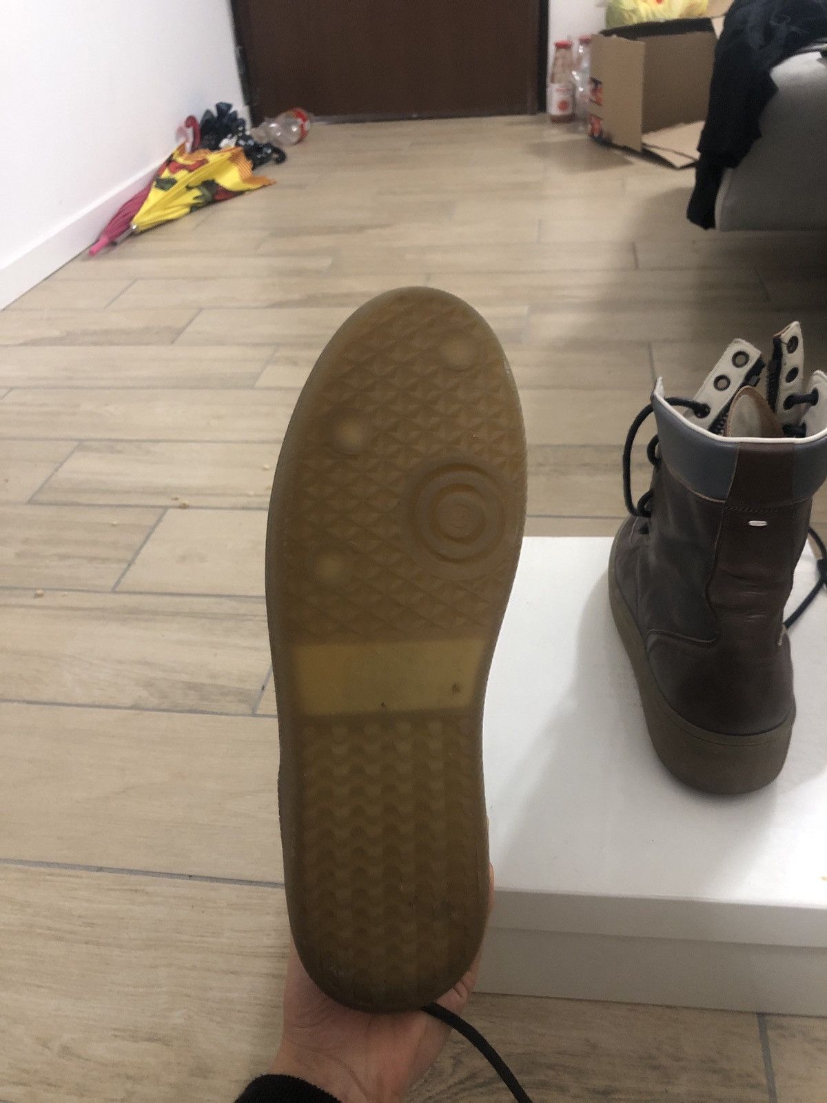 Maison Margiela Maison Margiela brown leather combat boot with front zip Size US 11 / EU 44 - 4 Thumbnail
