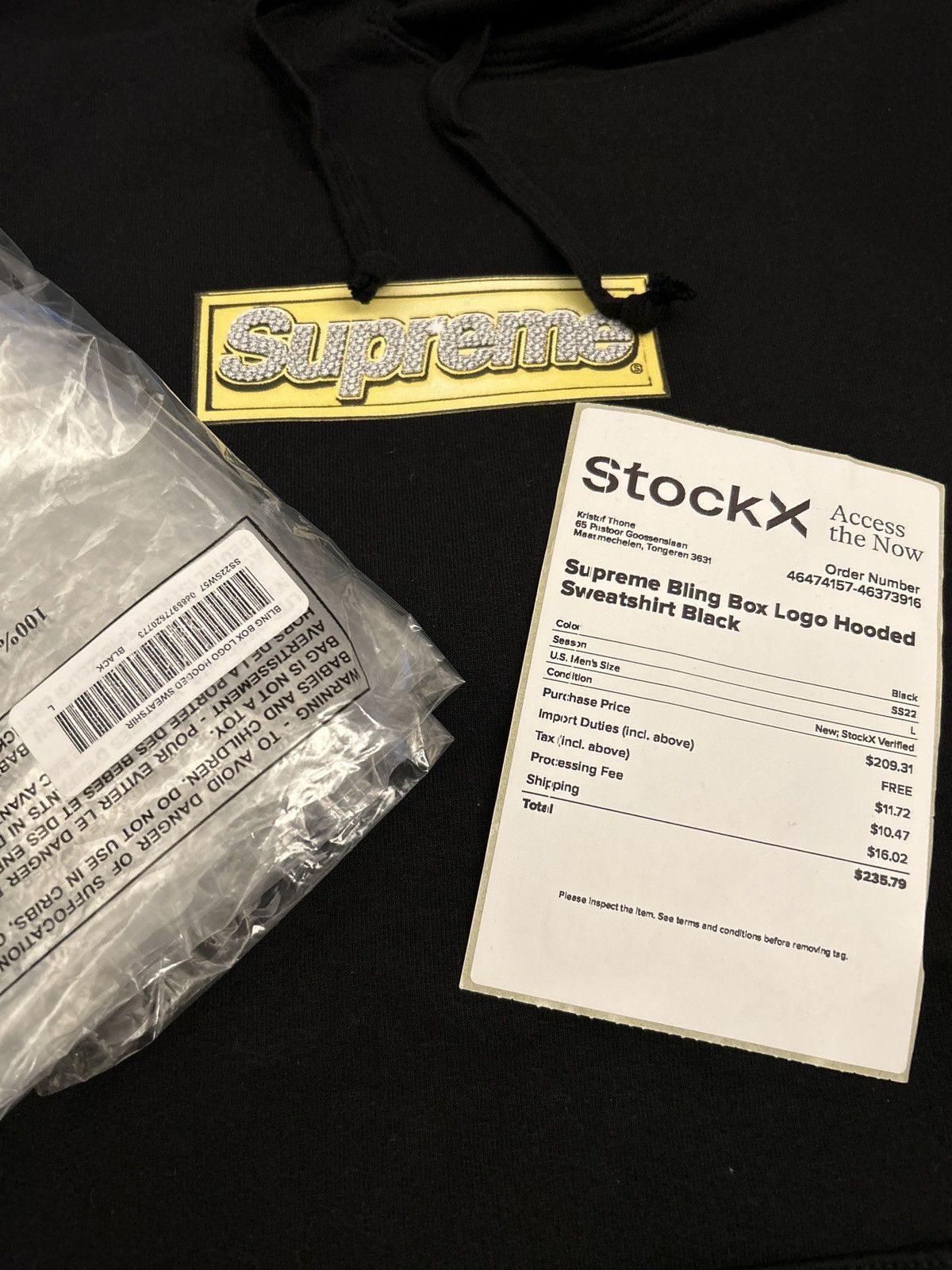 Supreme Supreme bling box hooded sweat black Size US L / EU 52-54 / 3 - 3 Thumbnail