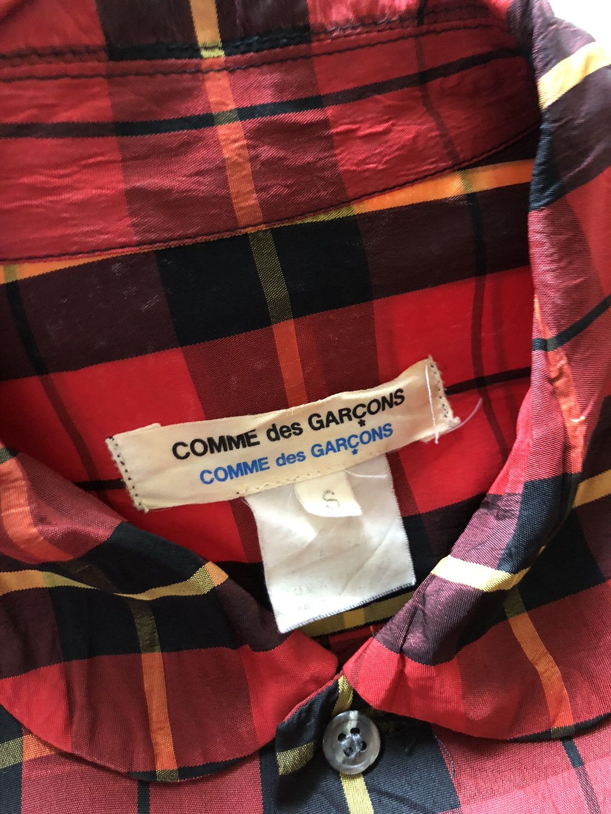Comme des Garcons 2000s Comme des Garcons Red Tartan Acetate Shirt Size US S / EU 44-46 / 1 - 6 Thumbnail