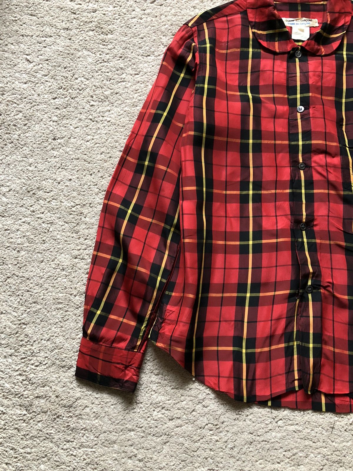 Comme des Garcons 2000s Comme des Garcons Red Tartan Acetate Shirt Size US S / EU 44-46 / 1 - 2 Thumbnail