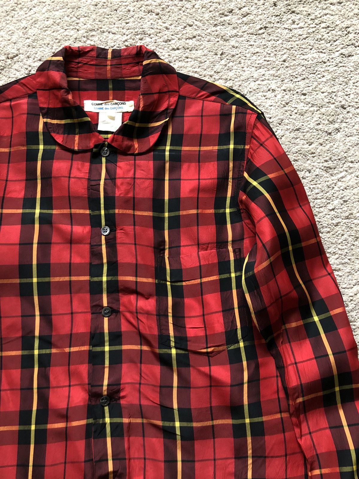 Comme des Garcons 2000s Comme des Garcons Red Tartan Acetate Shirt Size US S / EU 44-46 / 1 - 3 Thumbnail