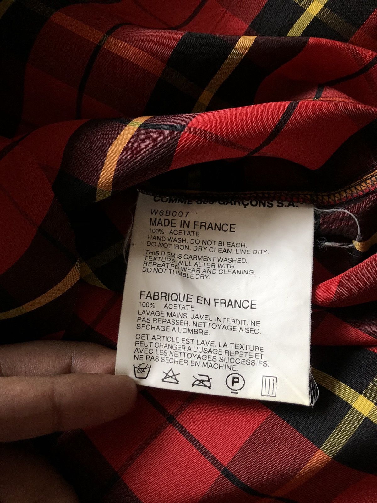 Comme des Garcons 2000s Comme des Garcons Red Tartan Acetate Shirt Size US S / EU 44-46 / 1 - 7 Thumbnail