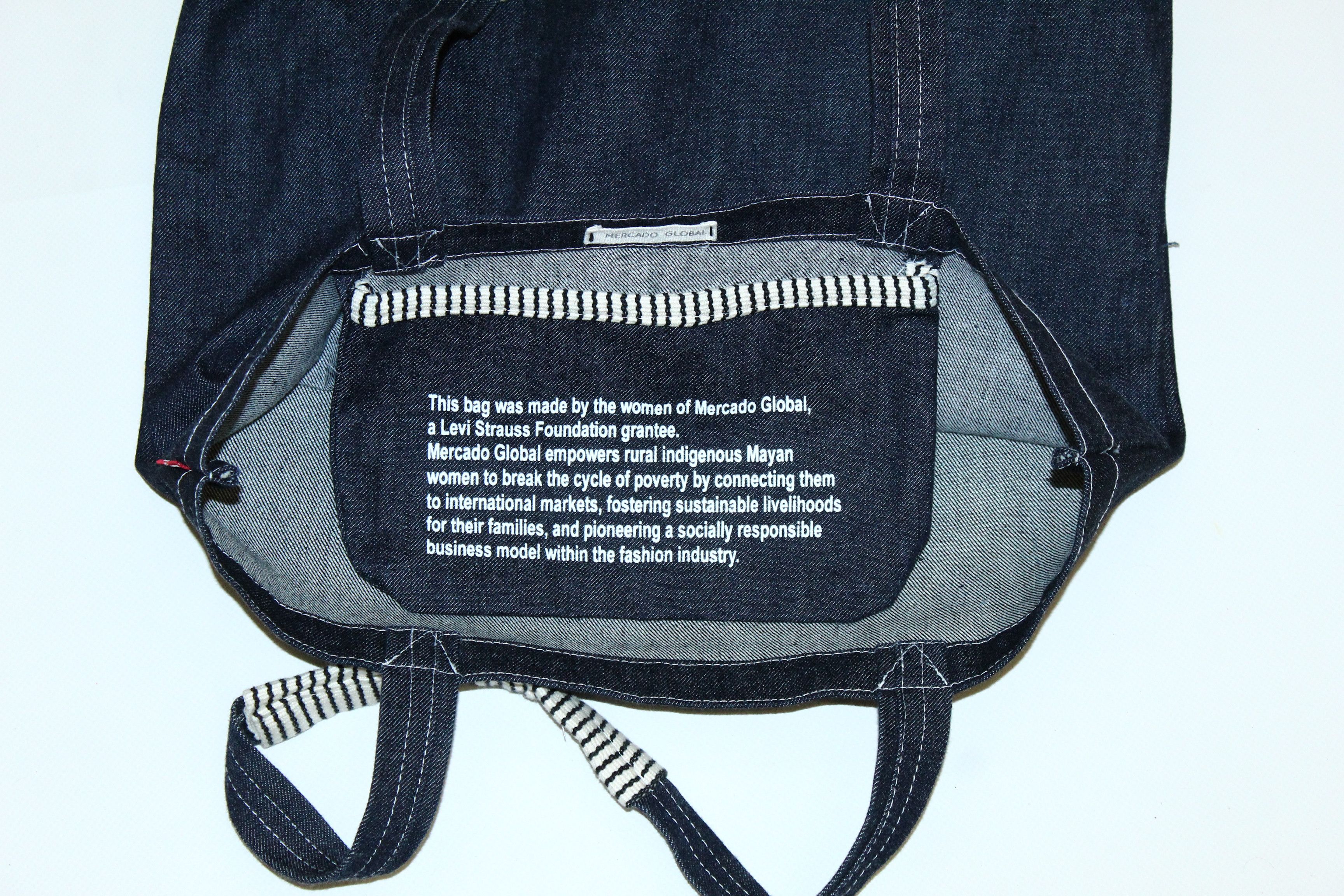 Indigo Levi's x Mercado Global Raw Indigo Denim Tote bag Size ONE SIZE - 8 Thumbnail